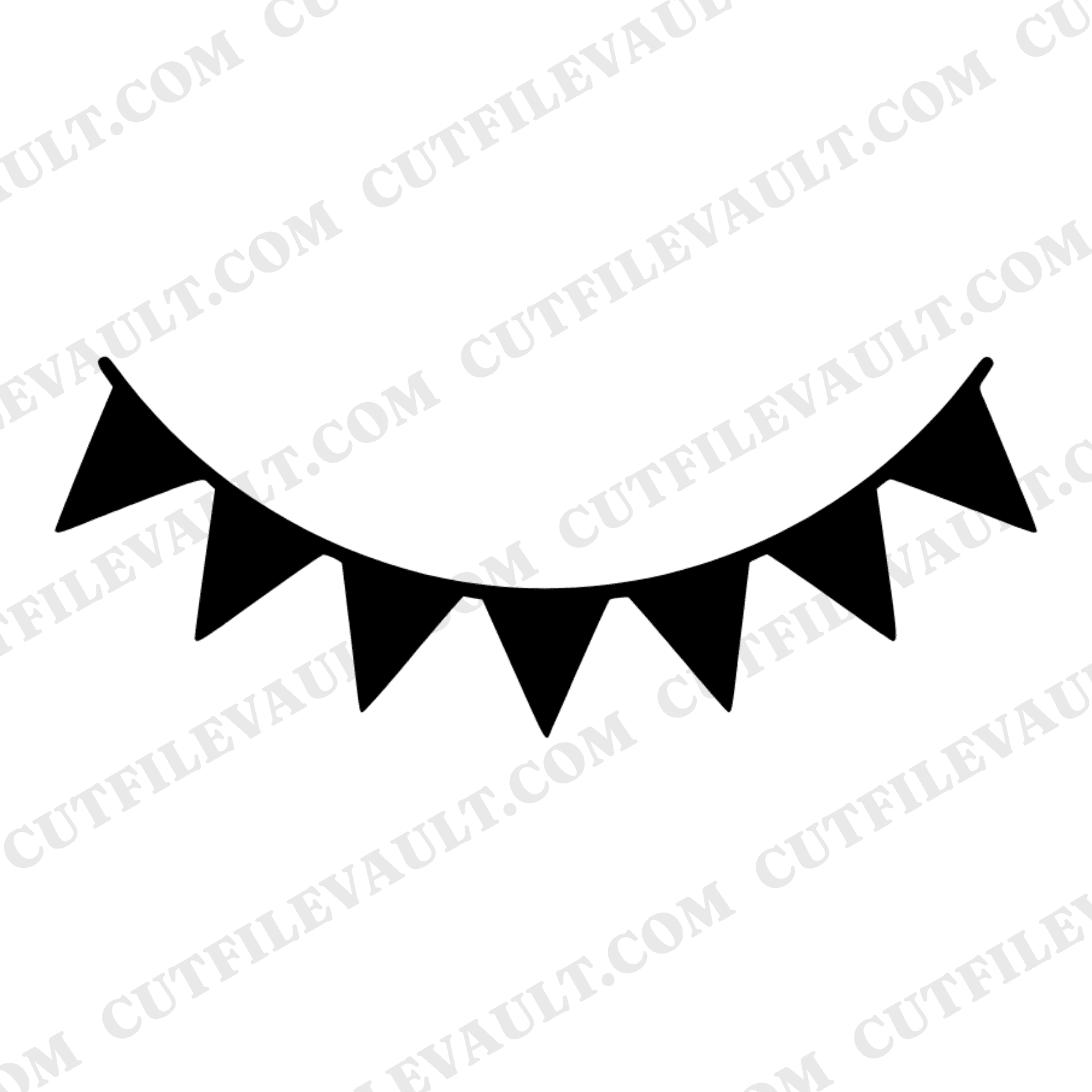 Mid Century Patriotic Pennant Banner SVG PNG, 4th of July Bunting Cut File, Retro Independence Day — view 1