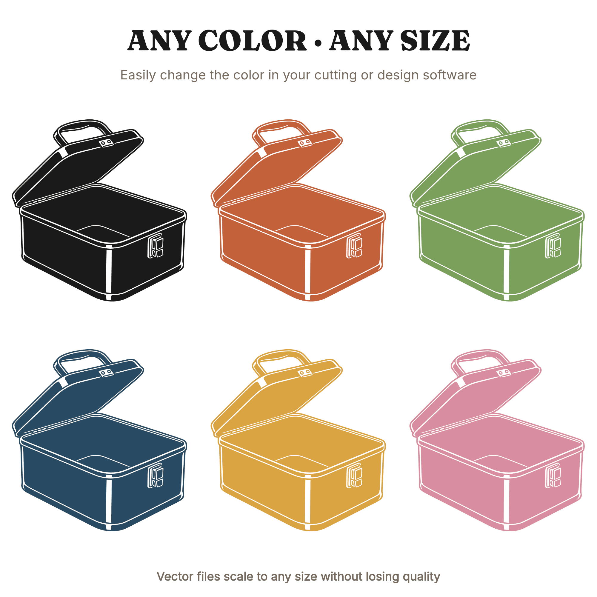 Retro Lunchbox SVG, Open Vintage Metal Lunch Box PNG, 70s Nostalgic Cut File, Back to School — view 2