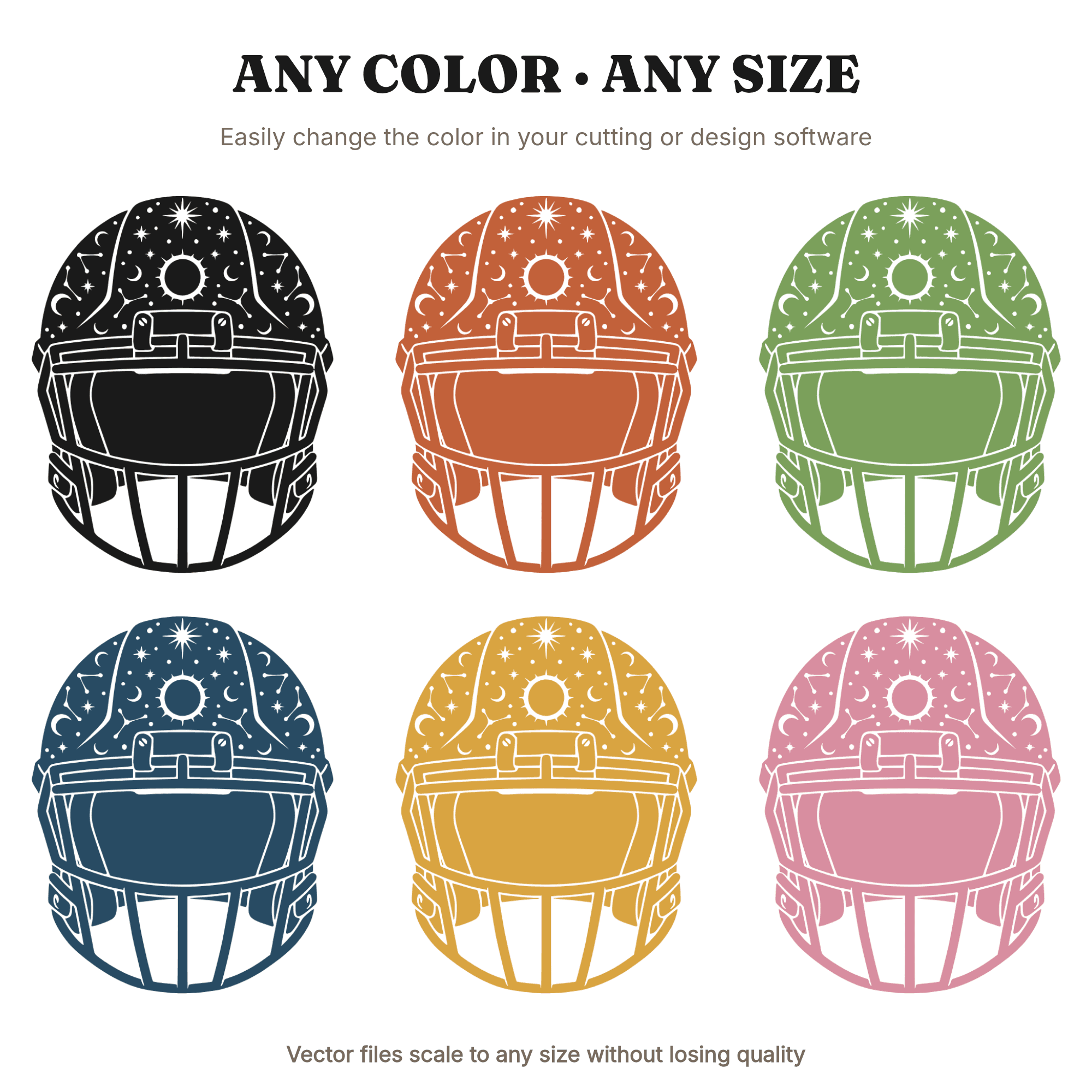 Celestial Guardian Football Helmet SVG PNG, Mystical Sports Silhouette Cut File for Cricut — view 2