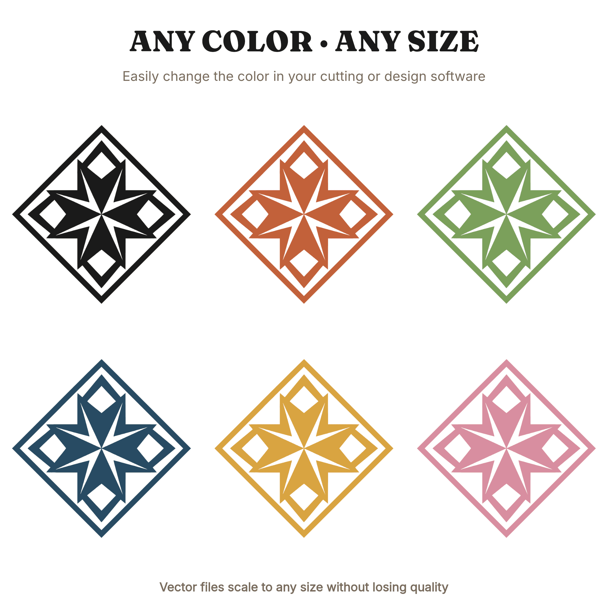 Barn Quilt Star SVG PNG, Tilted Diamond Patriotic Block, Independence Day Cut File, Americana Decor — view 2