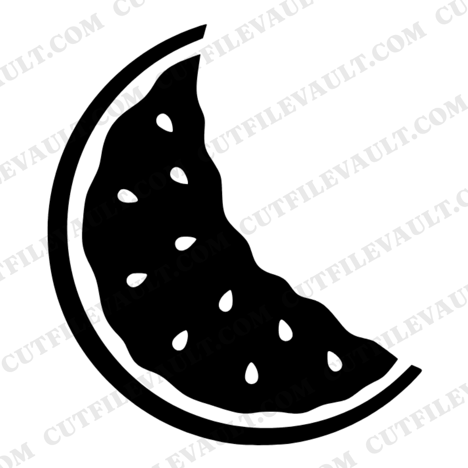 Crescent Watermelon Moon SVG PNG, Mid-Century Celestial Summer Cut File, Watermelon Day Craft — view 1