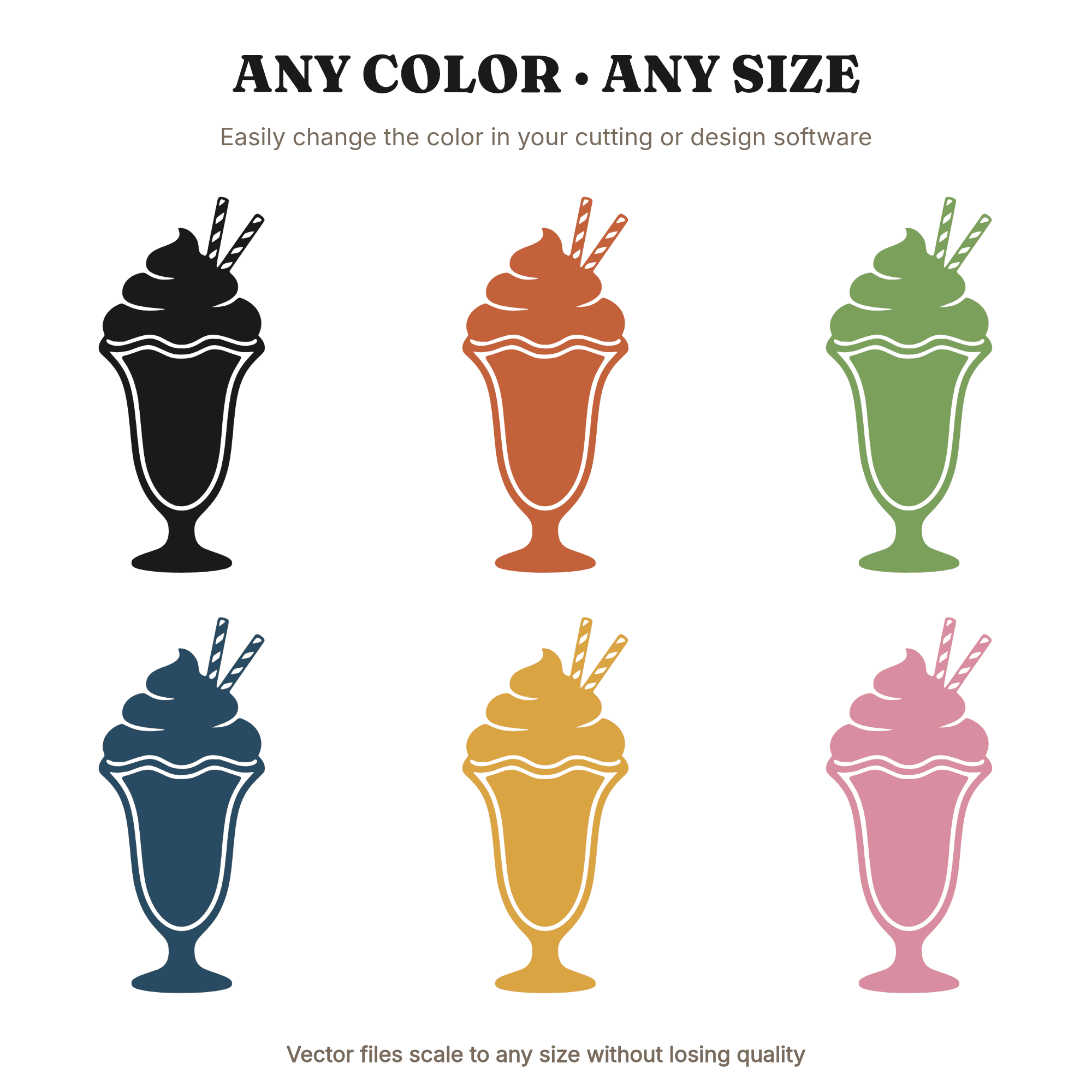 Retro Soda Fountain Parfait Glass SVG PNG Ice Cream Day Cut File Vintage 1950s Malt Shop Design — view 2