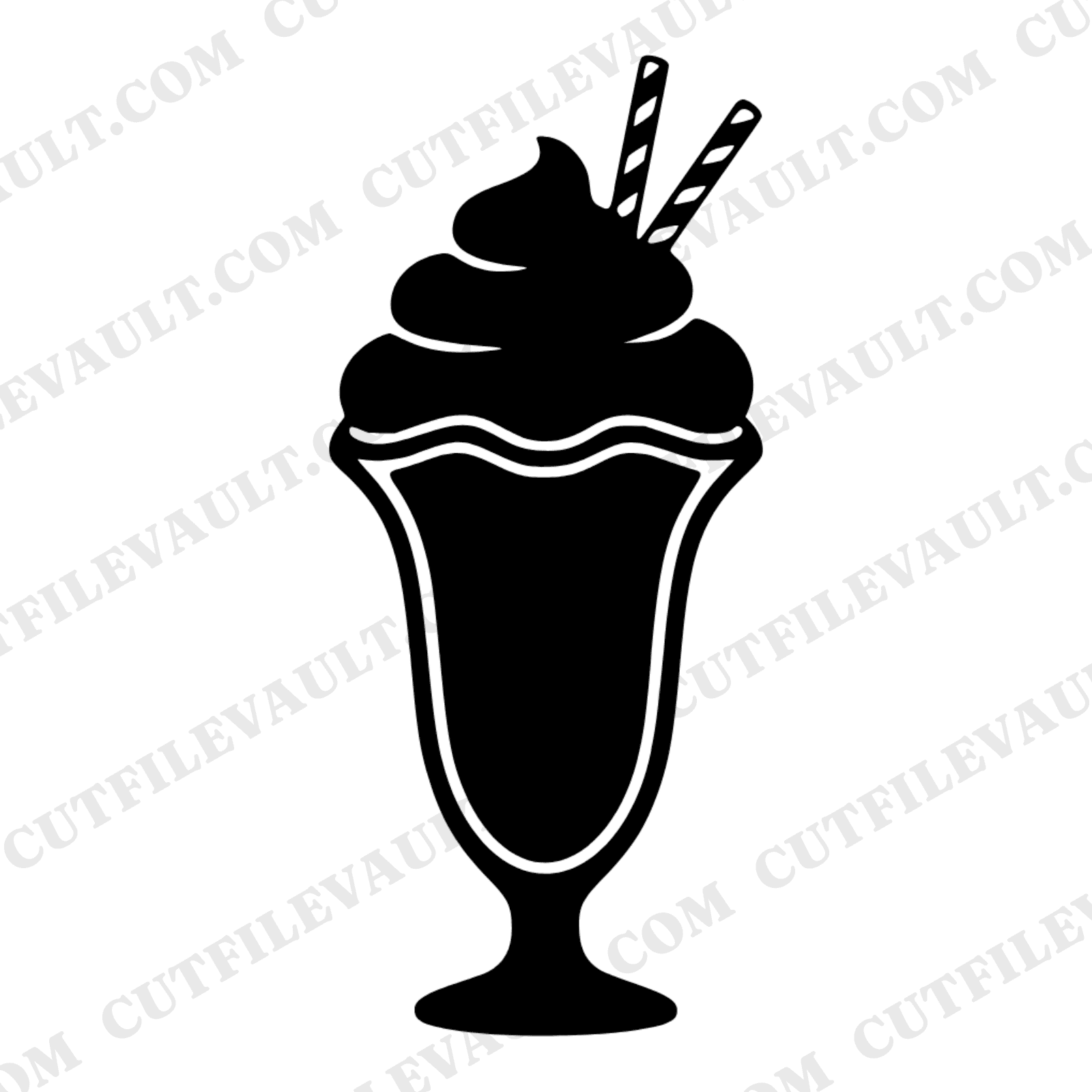 Retro Soda Fountain Parfait Glass SVG PNG Ice Cream Day Cut File Vintage 1950s Malt Shop Design — view 1