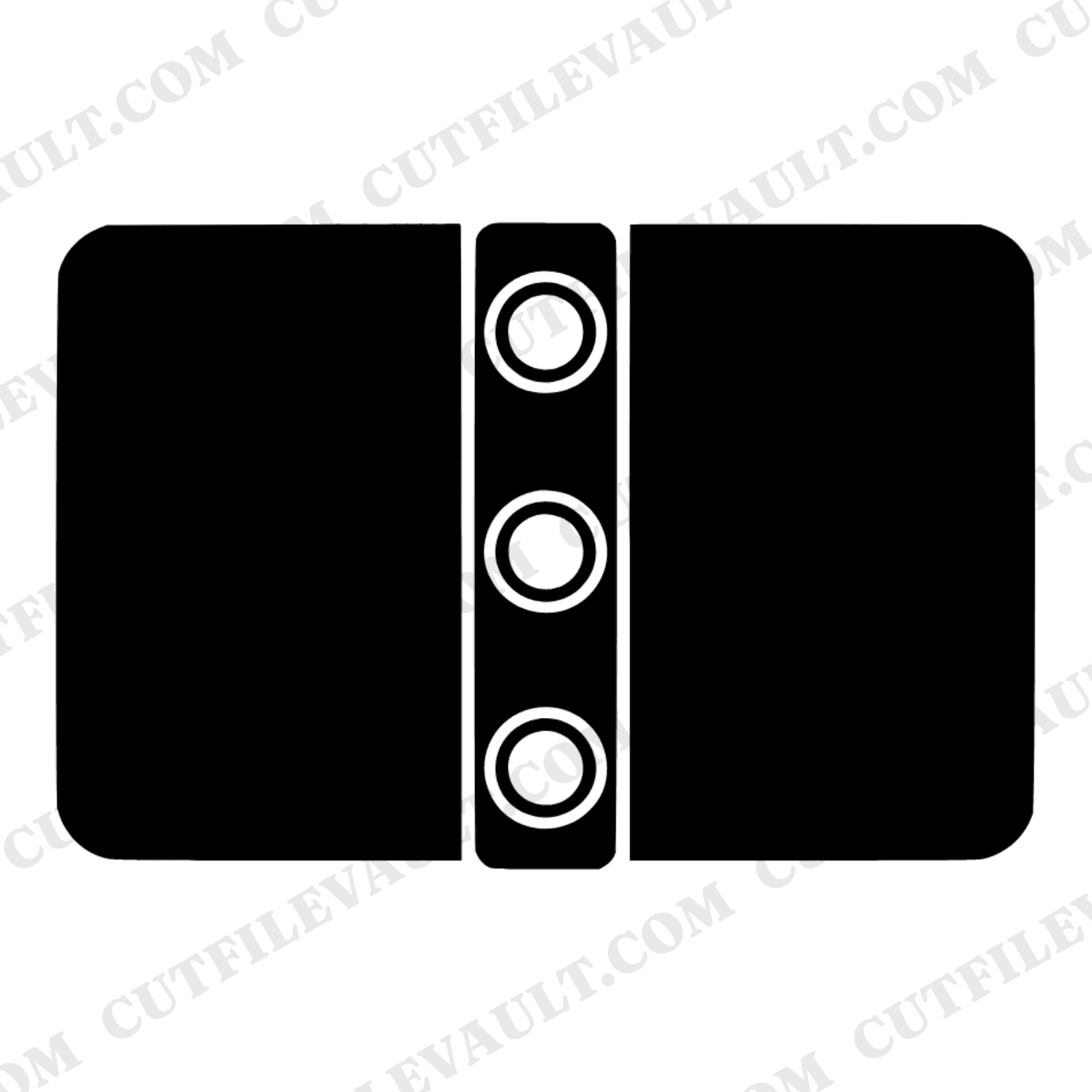 Retro Three Ring Binder SVG PNG, Art Deco Back to School Open Binder Top View Cut File — view 1