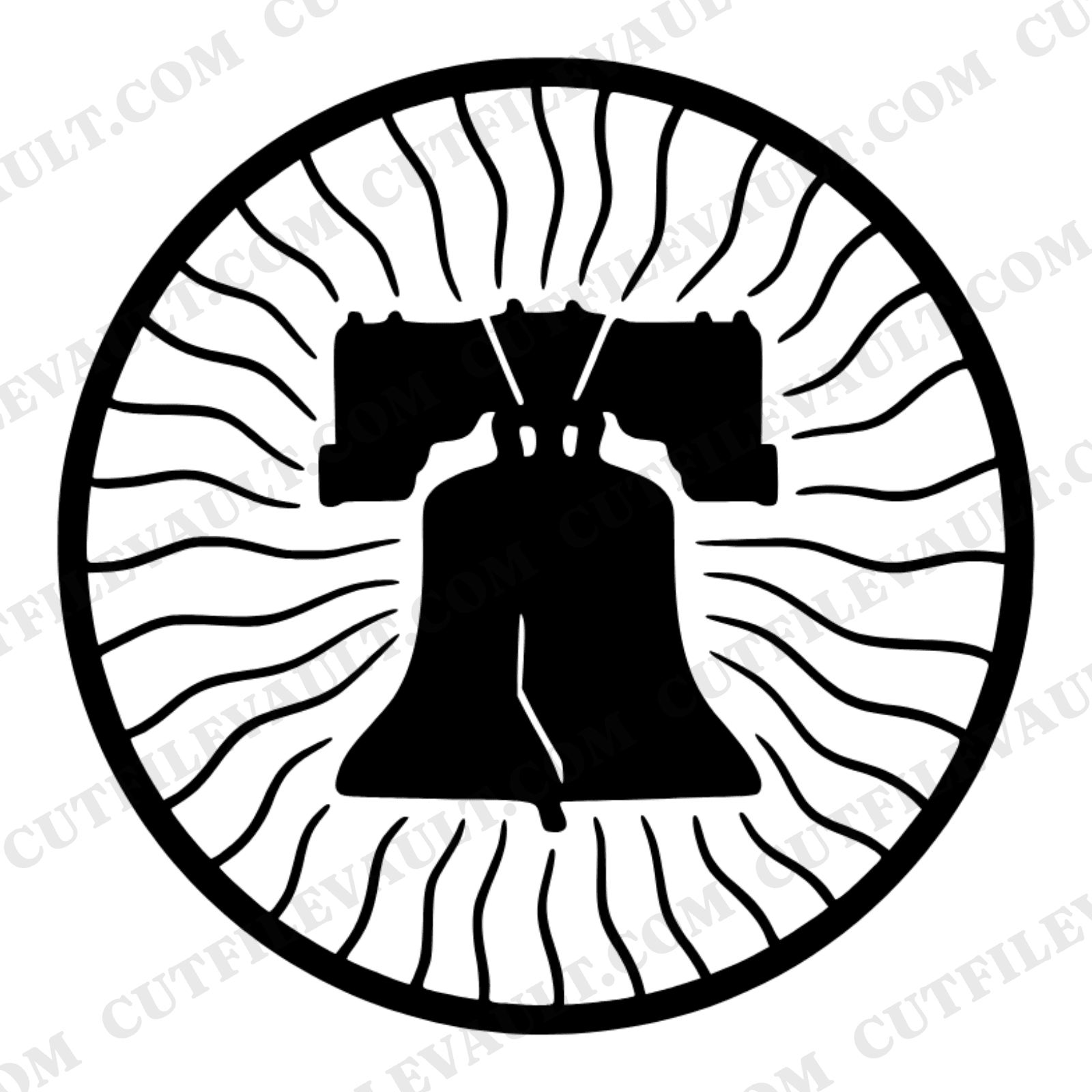 Liberty Bell Wax Seal SVG PNG, Boho Patriotic Emblem Cut File, Independence Day 4th of July Design — view 1
