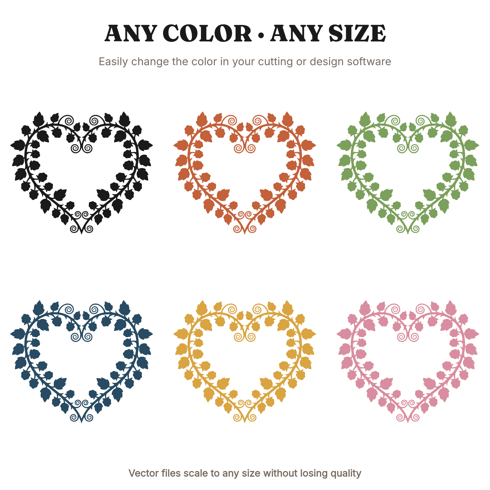 Raspberry Heart Wreath SVG PNG Folk Art Cut File Scandinavian Papercut Design Berry Bramble — view 2