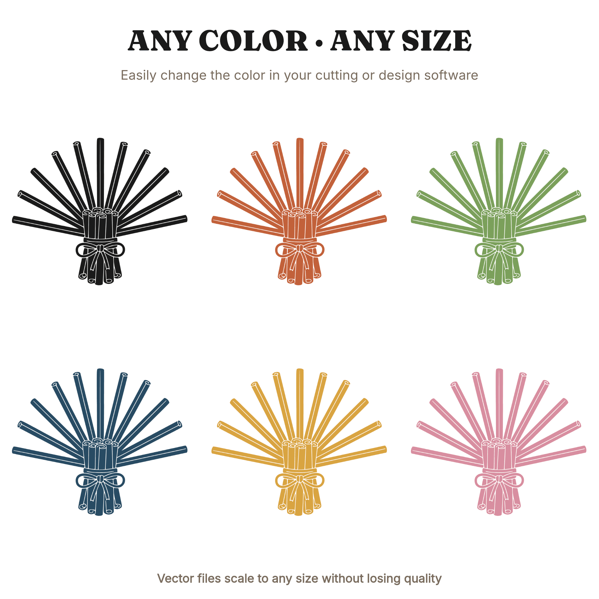 Cinnamon Stick Sunburst SVG PNG, Boho Fall Decor Cut File, Autumn Raffia Bow, Pumpkin Spice Craft — view 2