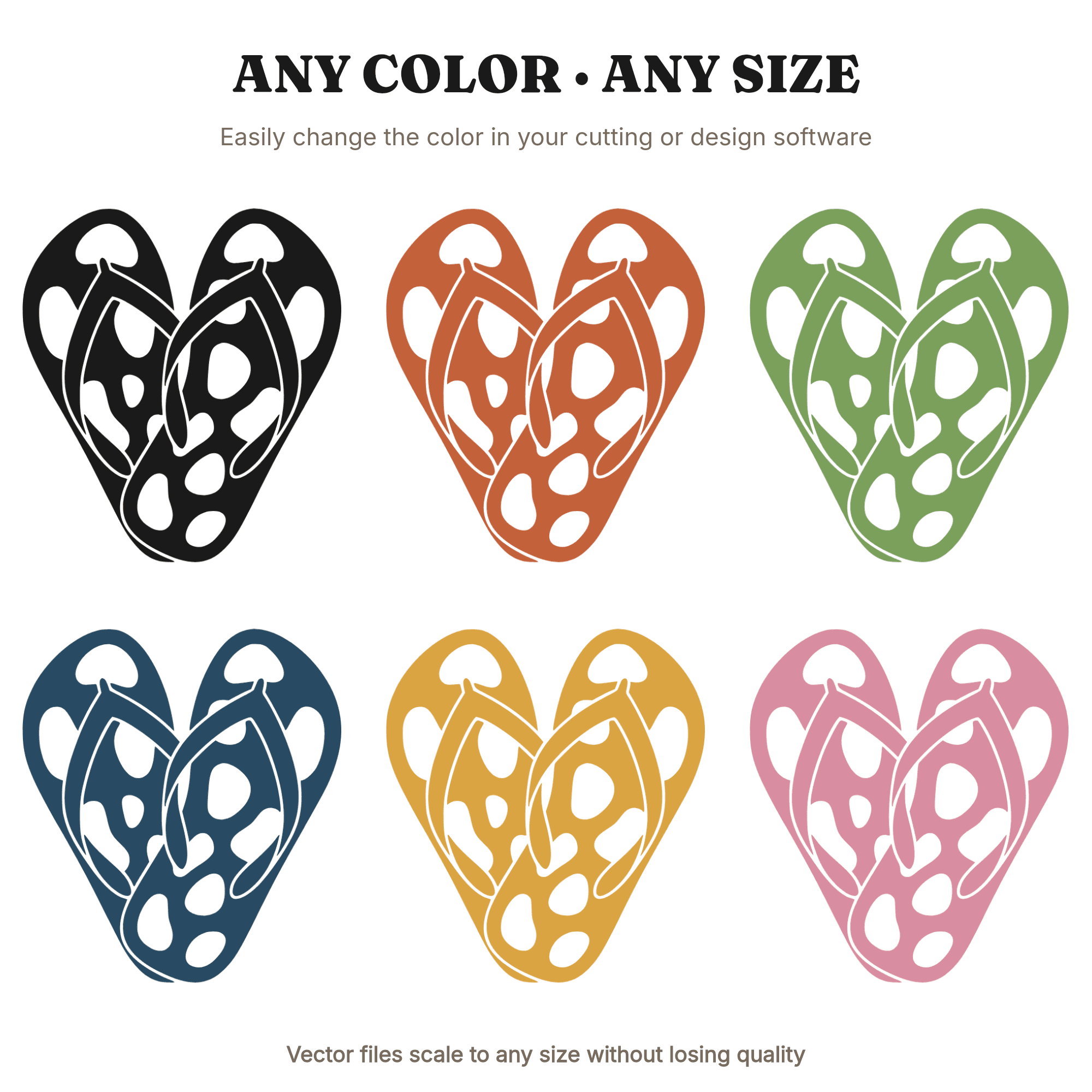Crossed Flip Flops SVG PNG Summer Sisters Beach Memory Cut File Minimalist Blob Abstract Design — view 2