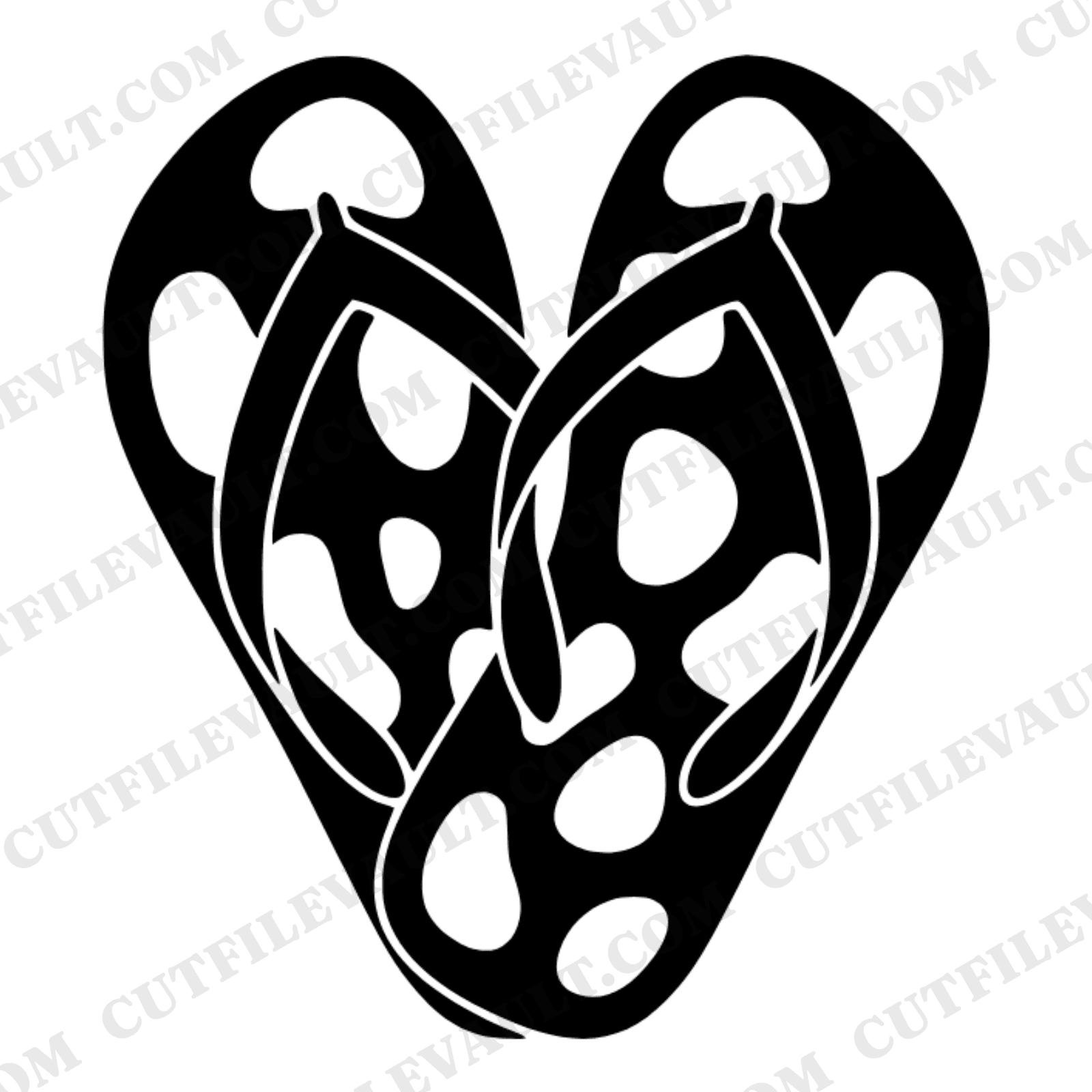 Crossed Flip Flops SVG PNG Summer Sisters Beach Memory Cut File Minimalist Blob Abstract Design — view 1