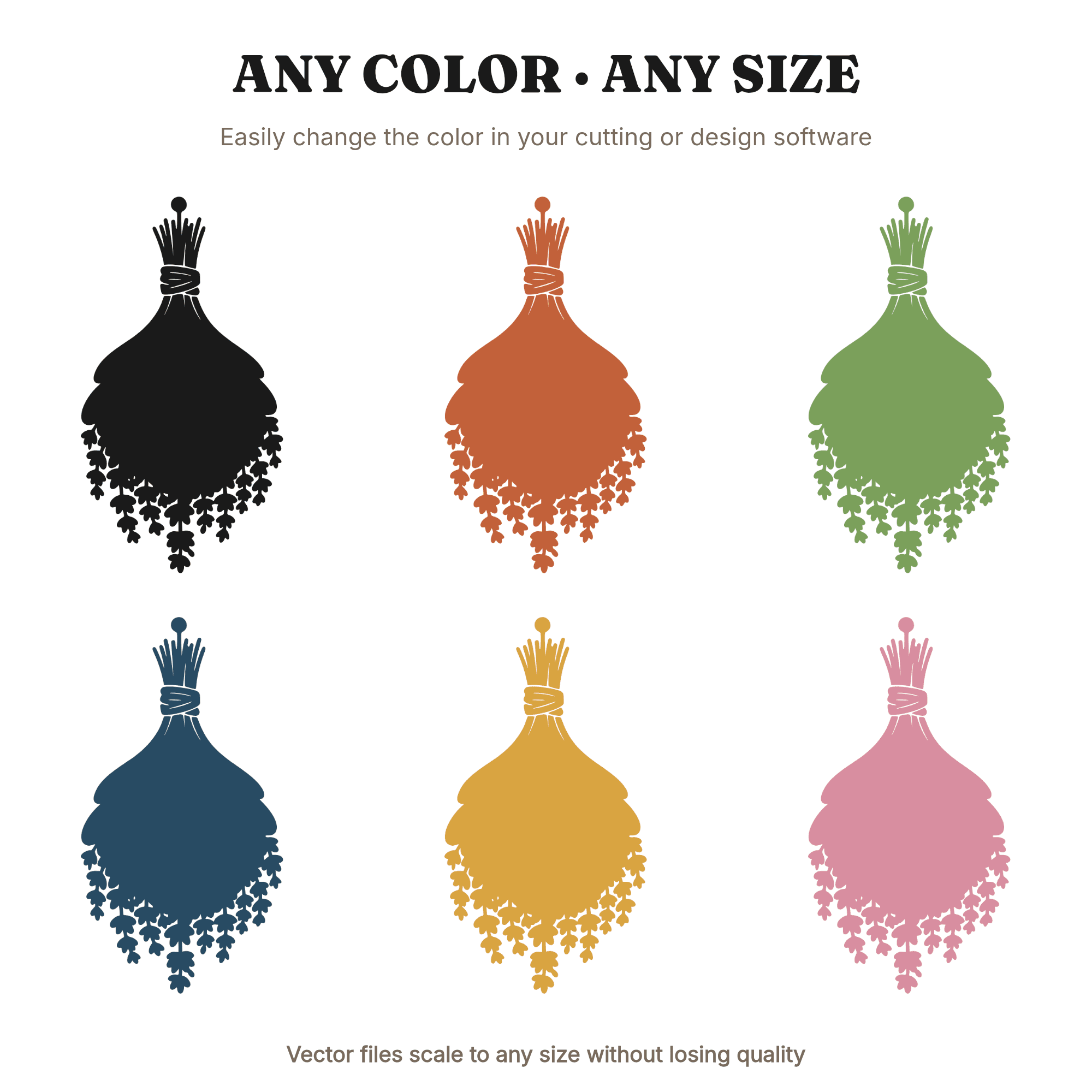 Upside Down Lavender Bundle SVG PNG, Hanging Herbs Silhouette, Spa Relaxation Day Cut File — view 2