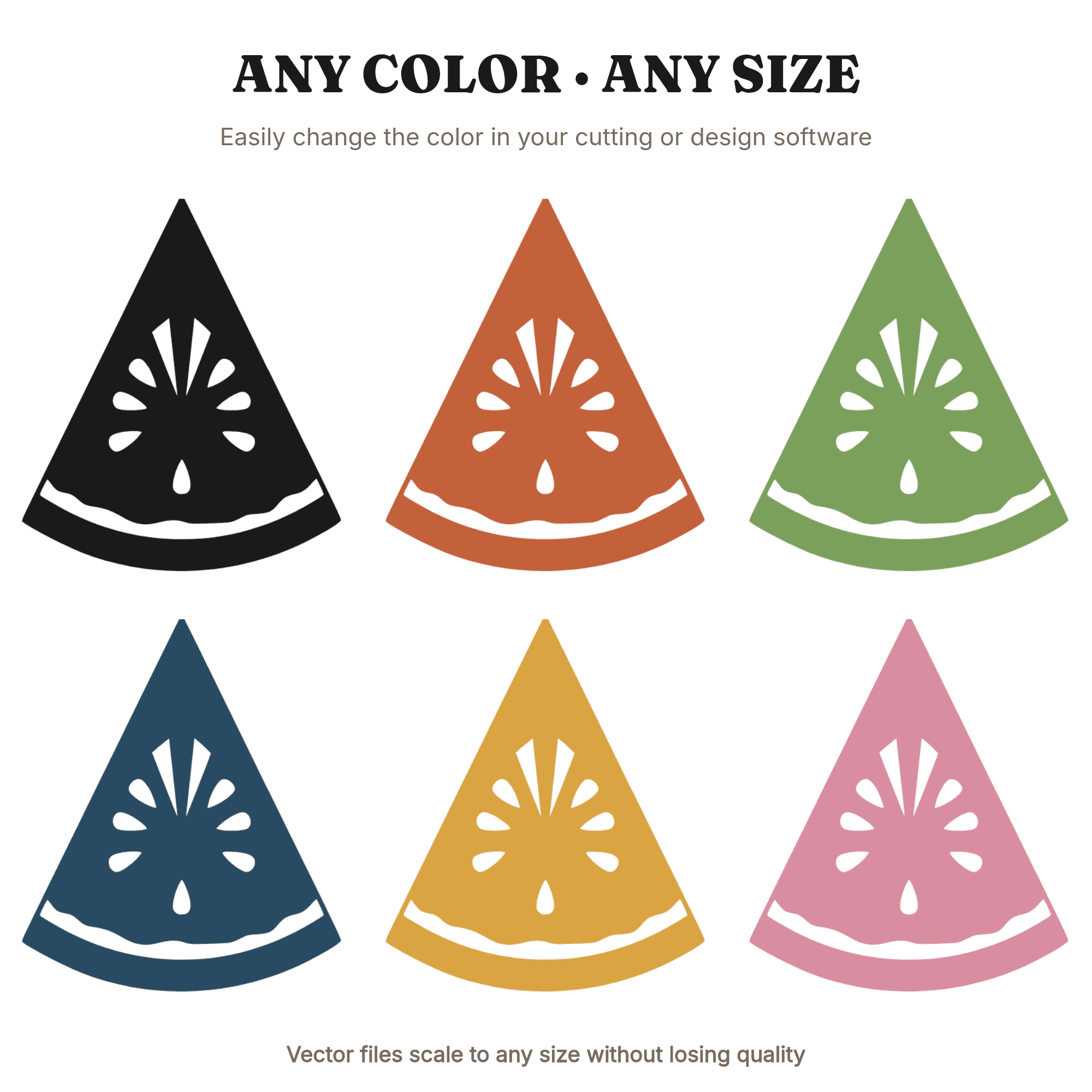 Art Deco Watermelon SVG PNG, Mid Century Watermelon Day Cut File, Retro Geometric Fruit Design — view 2