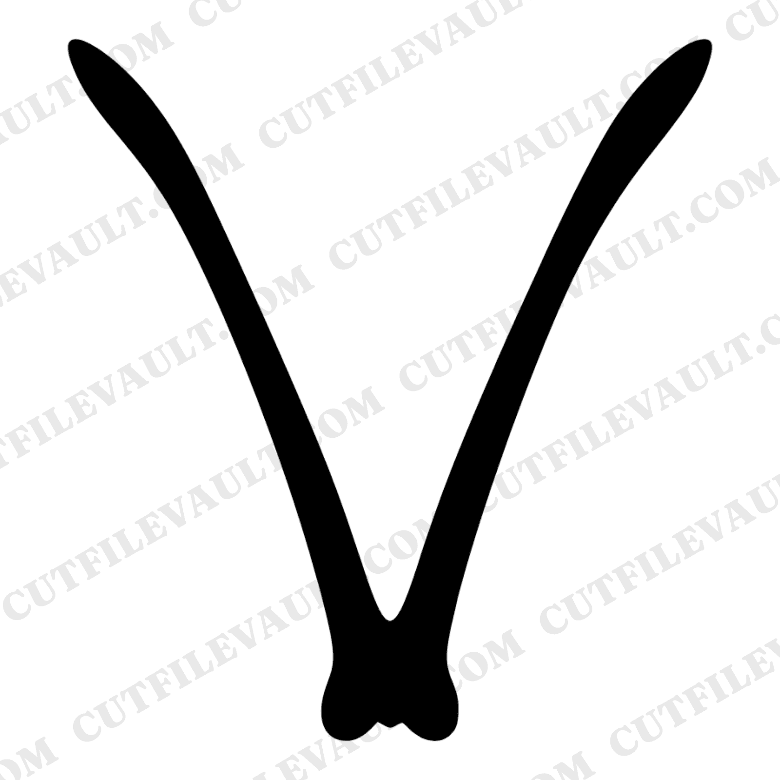 Vintage Botanical Wishbone SVG PNG, Thanksgiving Turkey Bone Specimen Illustration Cut File — view 1