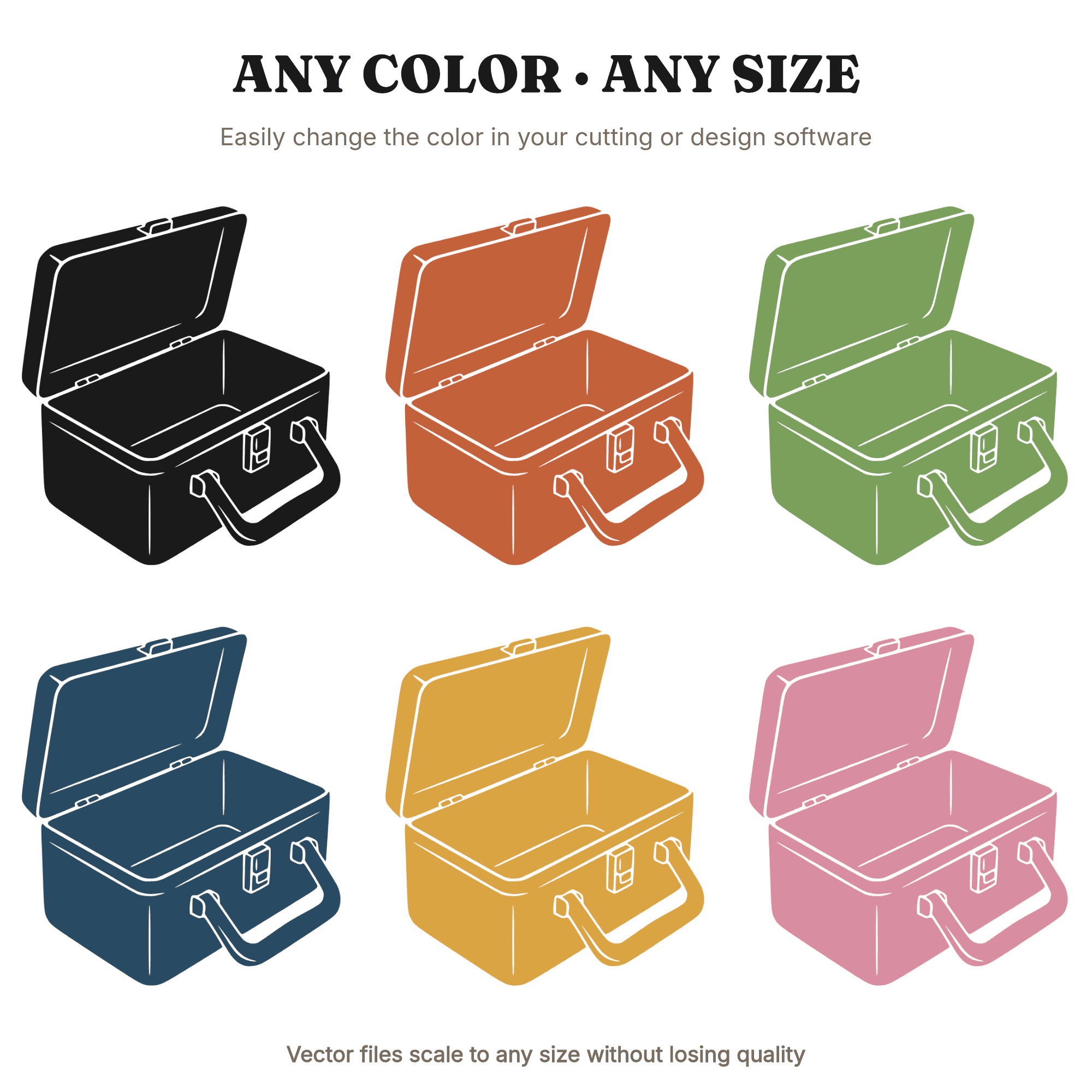 Retro Lunchbox SVG PNG, Vintage Lunch Box Overhead View, Back to School Cut File Art Deco Design — view 2