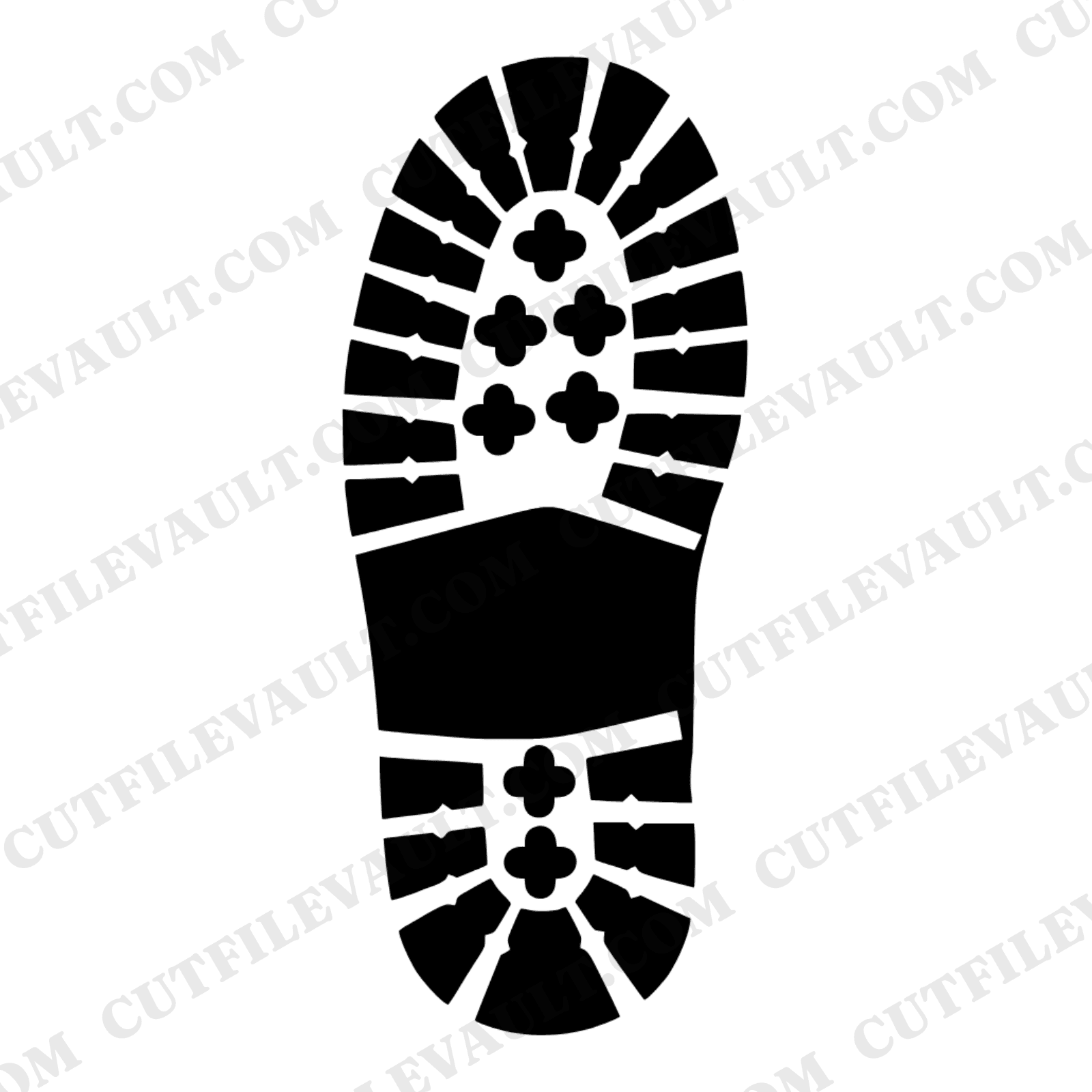 Art Deco Work Boot Sole SVG PNG Labor Day Silhouette Cut File Vintage Geometric Tread Pattern — view 1