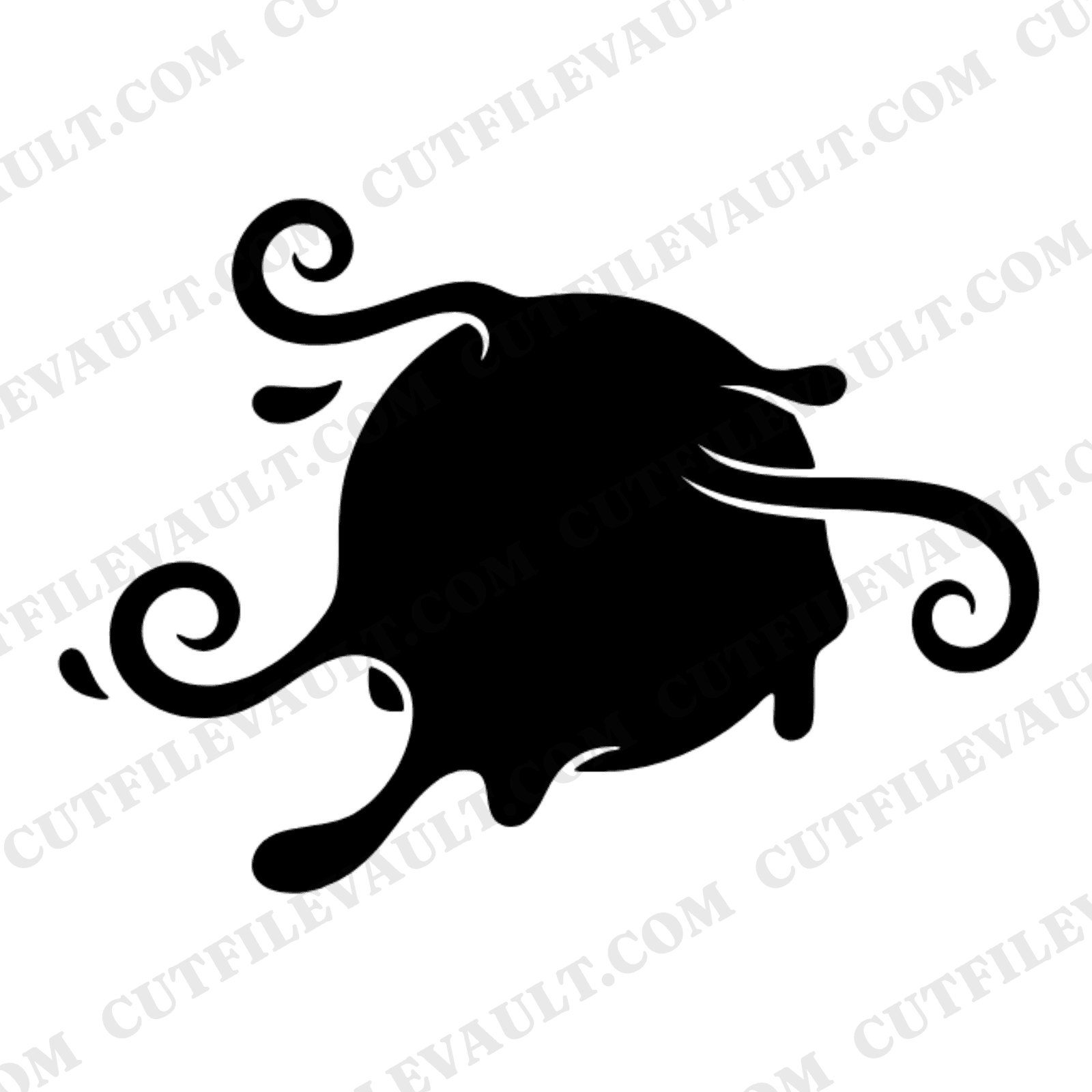 Art Nouveau Ice Cream Scoop SVG PNG, Elegant Drip Line Art, National Ice Cream Day Cut File — view 1