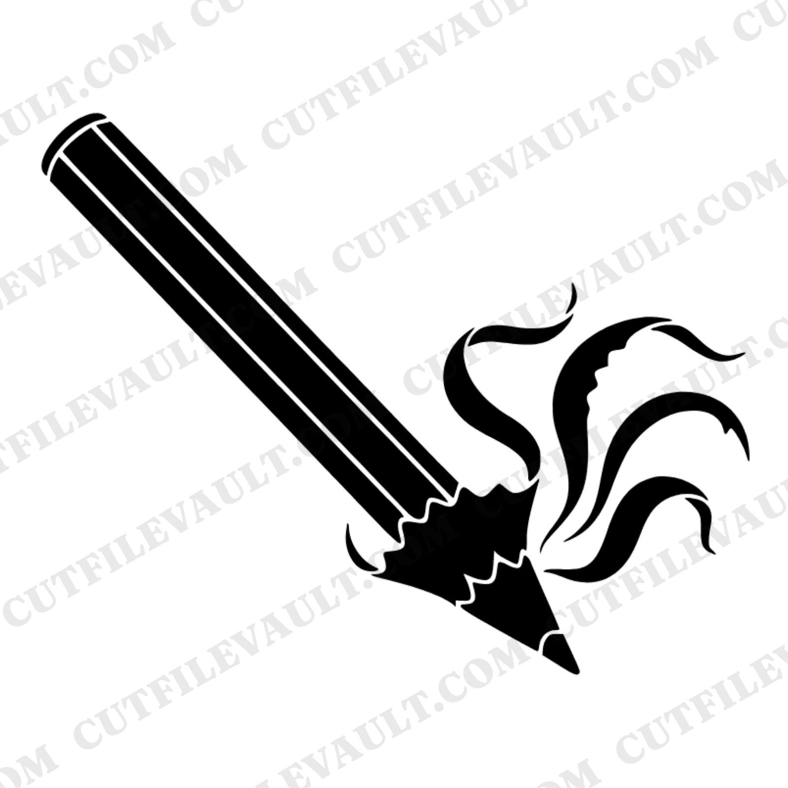 Labor Day Carpenter Pencil SVG PNG, Wood Shavings Line Art, Craft Trade Tool Cut File Design — view 1