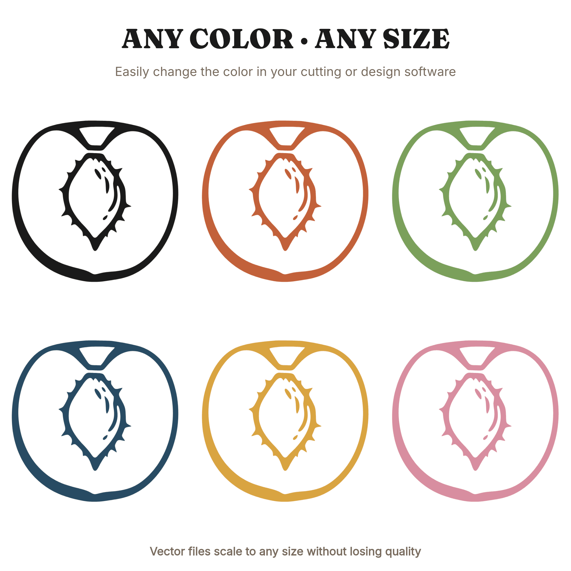 Peach Half Star Pattern SVG PNG, Cottagecore Fruit Silhouette Cut File, National Peach Ice Cream Day — view 2