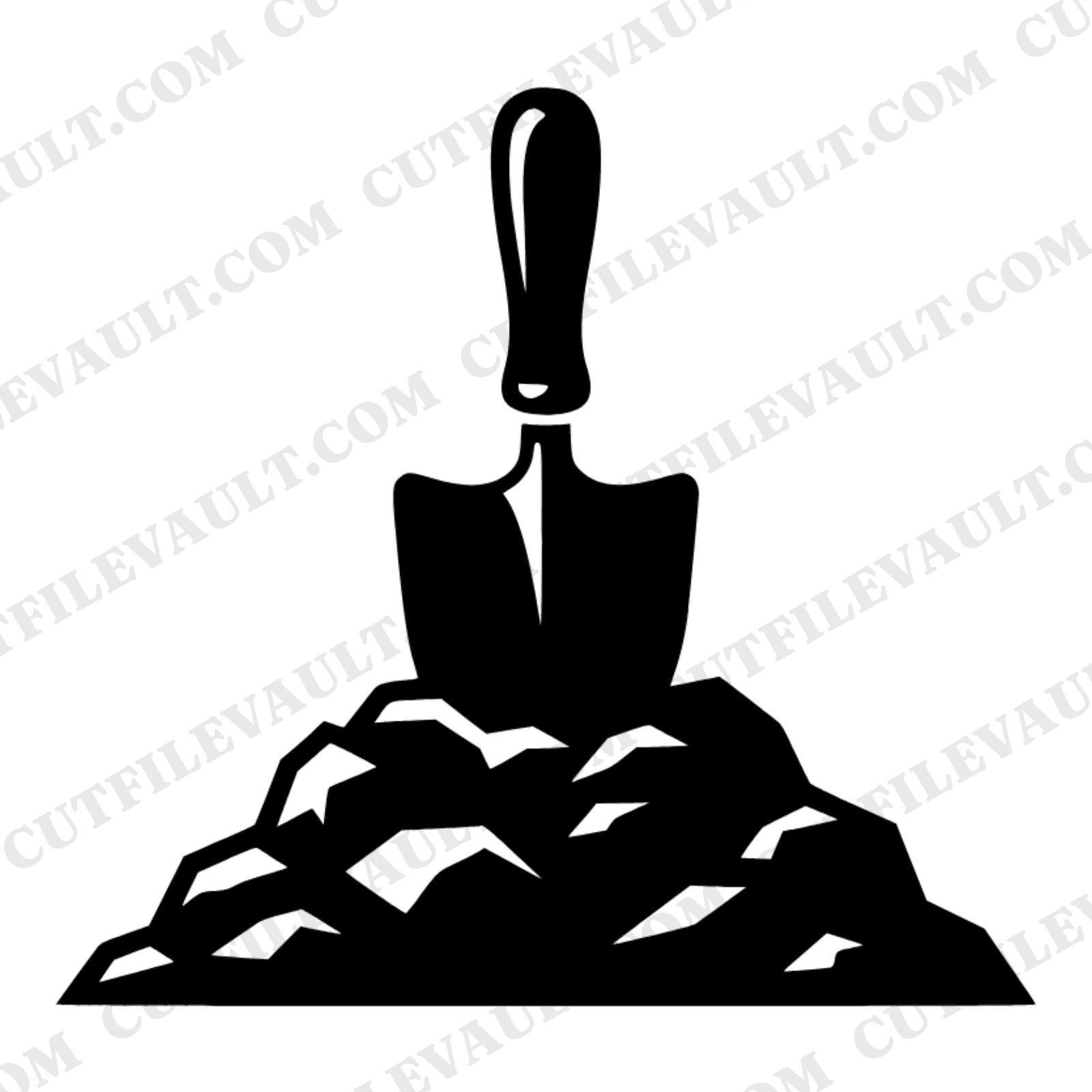 Vintage Garden Trowel SVG PNG Art Deco Geometric Gardening Tool Cut File for Cricut Silhouette — view 1