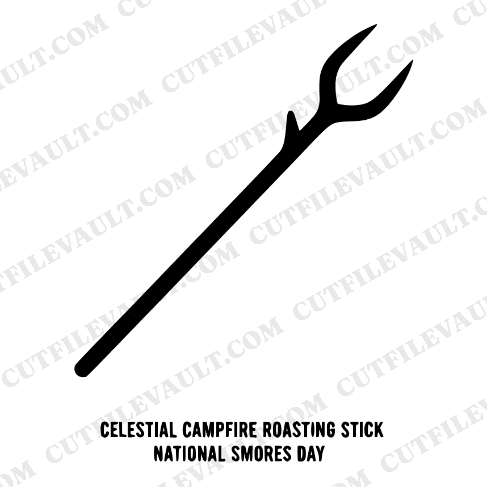 Celestial Campfire Roasting Stick SVG PNG, National Smores Day Cut File, Mystical Camping Design — view 1