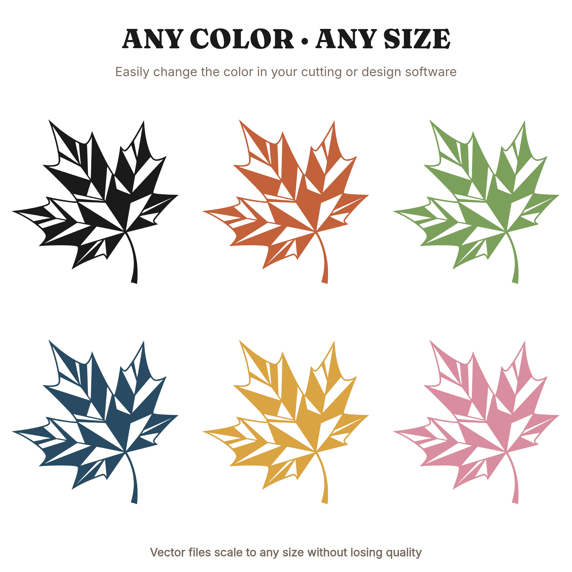 Art Deco Autumn Equinox Maple Leaf SVG PNG, Fall Geometric Cut File, Seasonal Decor Design — view 2