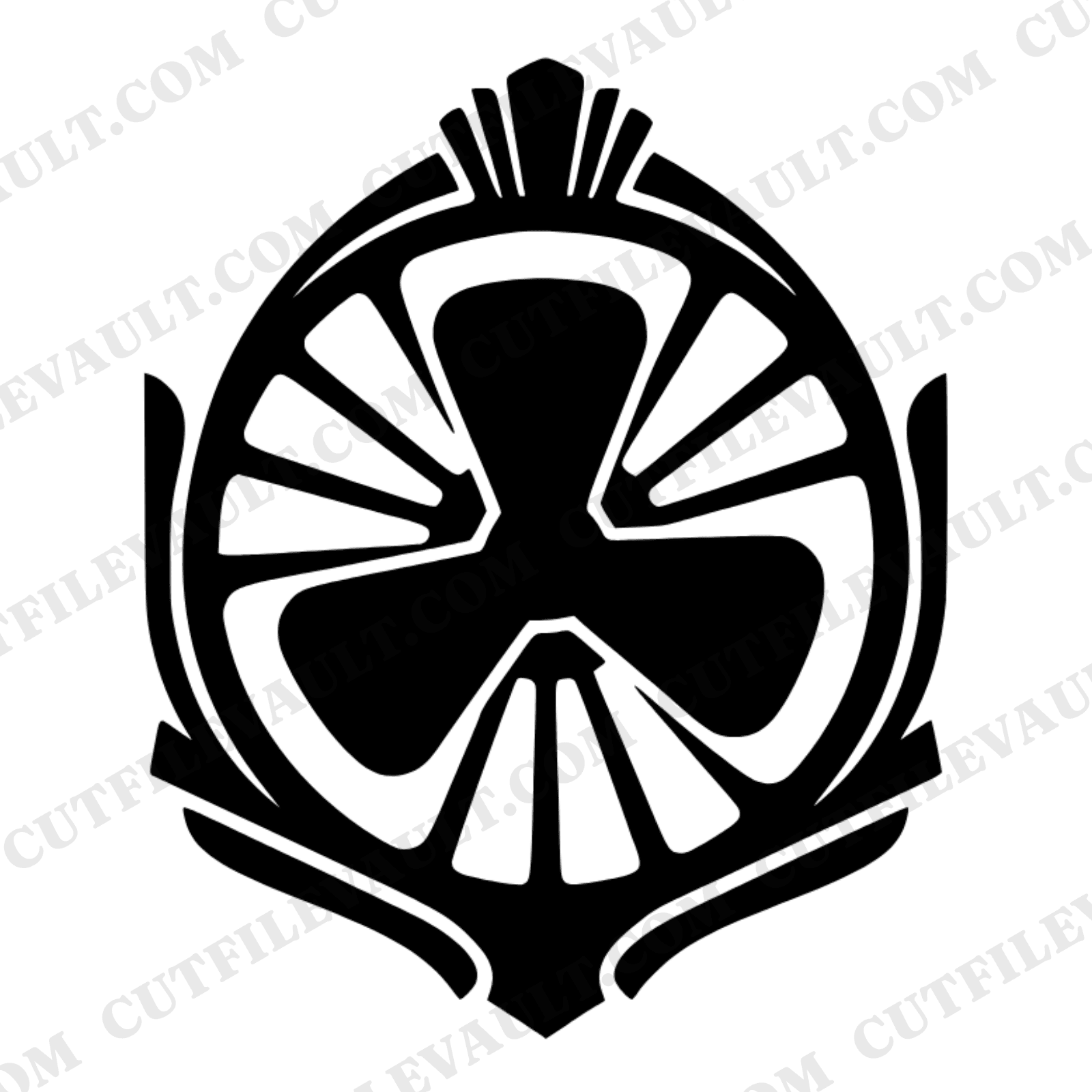 Art Deco Fan SVG PNG, Vintage Electric Fan Silhouette, Mid Summer Retro Clipart Cut File — view 1
