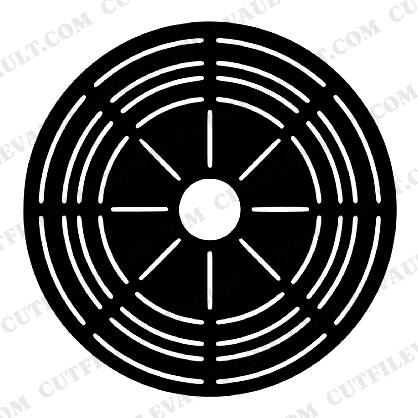 Pour Over Coffee Dripper SVG Top View Concentric Rings Mid-Century Minimal PNG Cut File Design — view 1