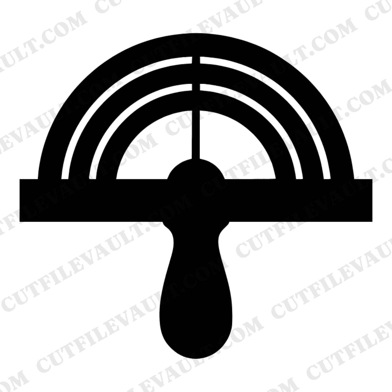 Retro Protractor SVG PNG, 70s Geometric School Supplies Cut File, Art Deco Back to School Clipart — view 1