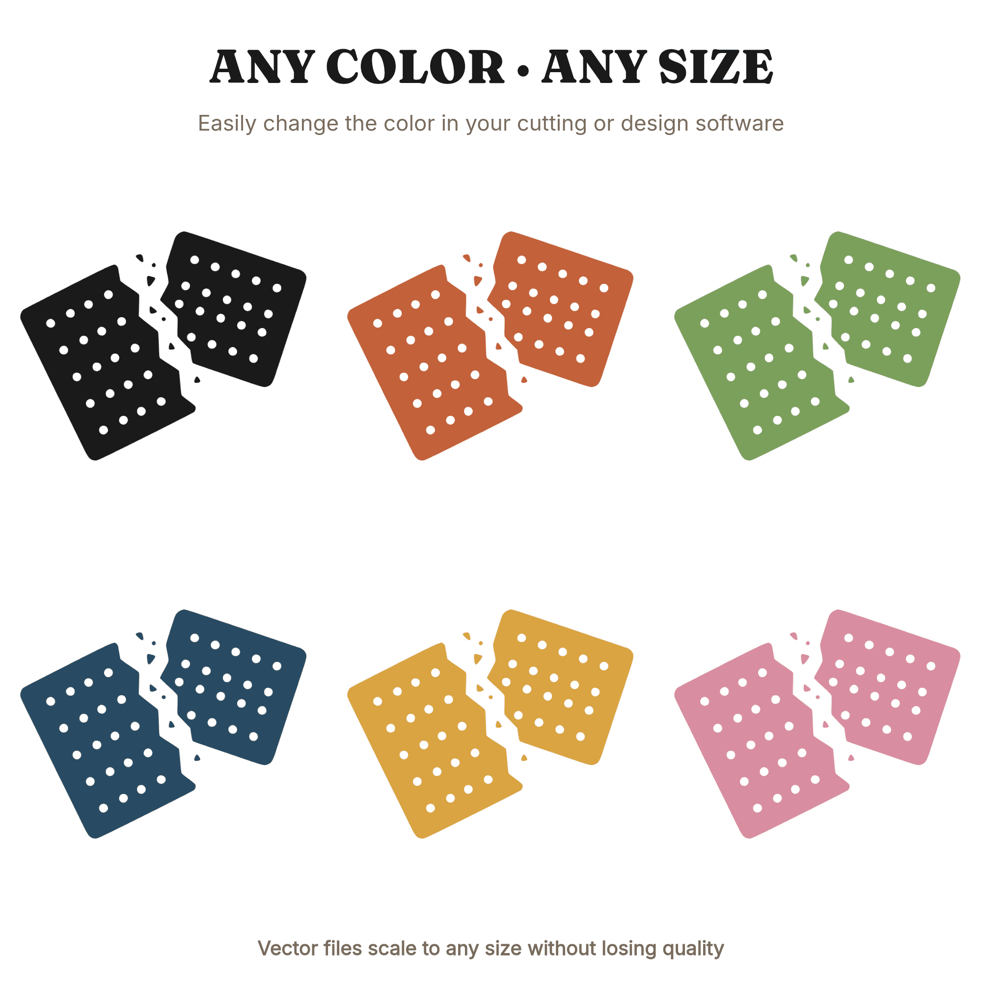Broken Graham Cracker SVG PNG S'mores Day Cut File Diagonal Split Whimsical Cracker Design — view 2