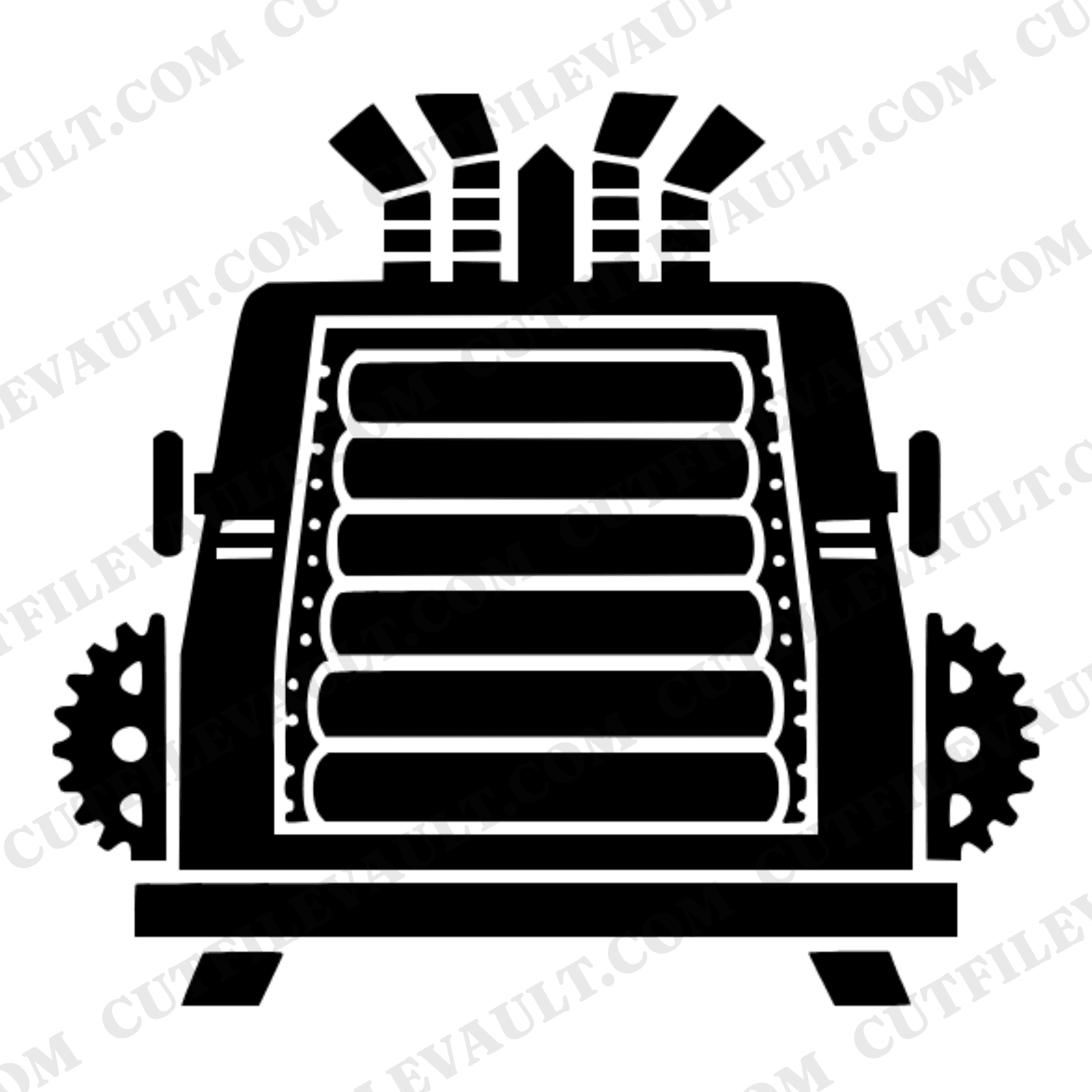 Retro Steampunk Hot Dog Roller Grill SVG PNG Art Deco Machine Cut File National Hot Dog Day — view 1