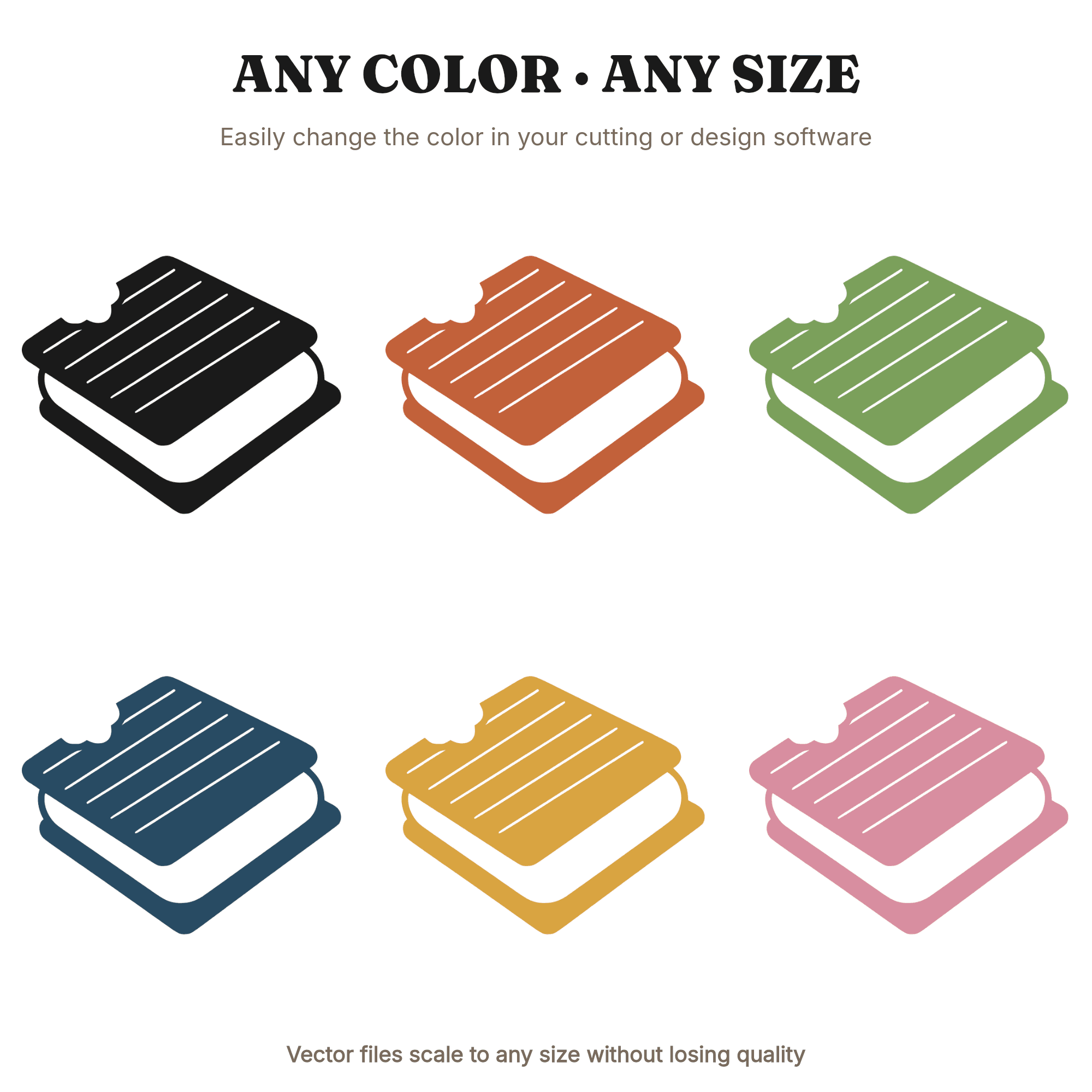 Ice Cream Sandwich SVG PNG, Tilted Bite Mark, National Ice Cream Month, Summer Dessert Cut File — view 2