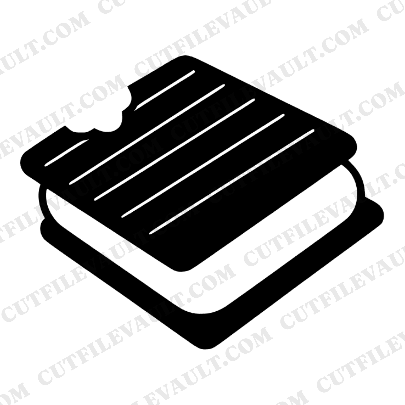 Ice Cream Sandwich SVG PNG, Tilted Bite Mark, National Ice Cream Month, Summer Dessert Cut File — view 1