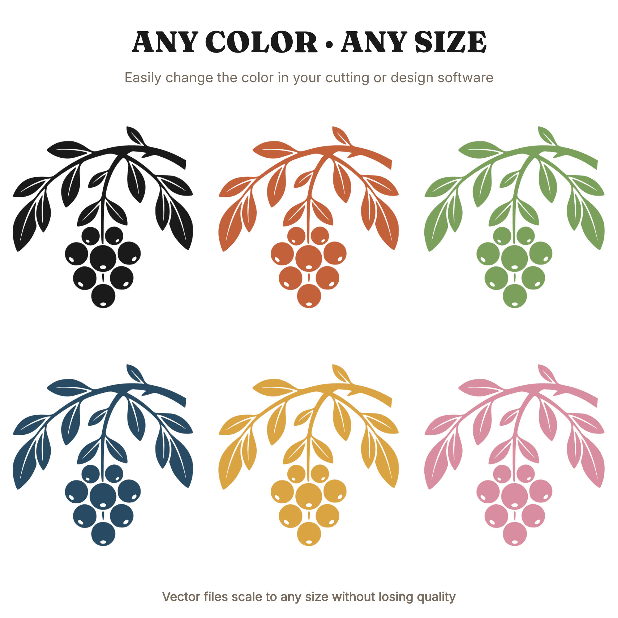 Art Deco Blueberry Branch Arch SVG PNG, Geometric Fruit Silhouette Cut File for Cricut — view 2