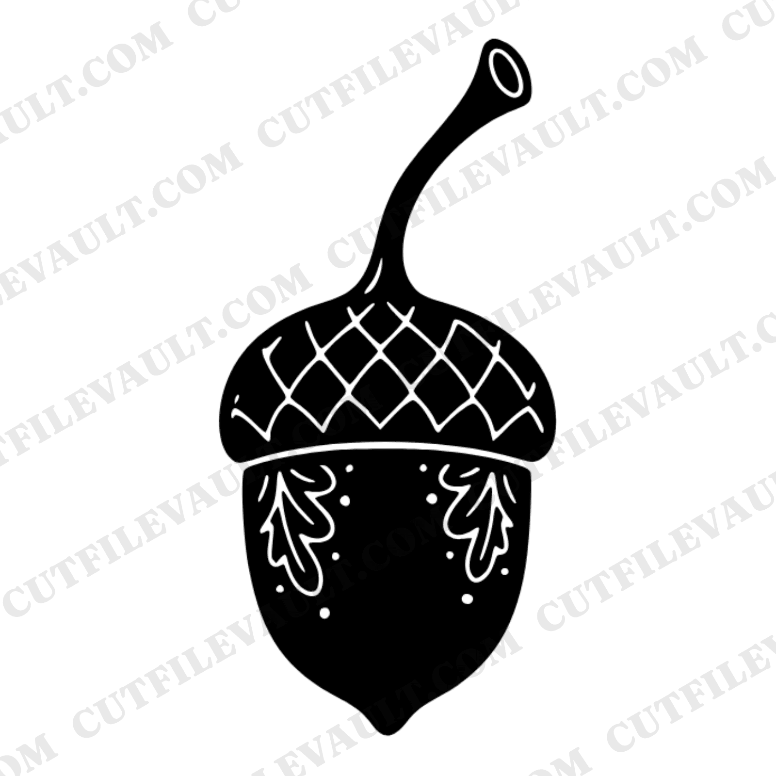 Inverted Acorn SVG PNG Autumn Equinox Silhouette Cottagecore Fall Craft Cut File for Cricut — view 1