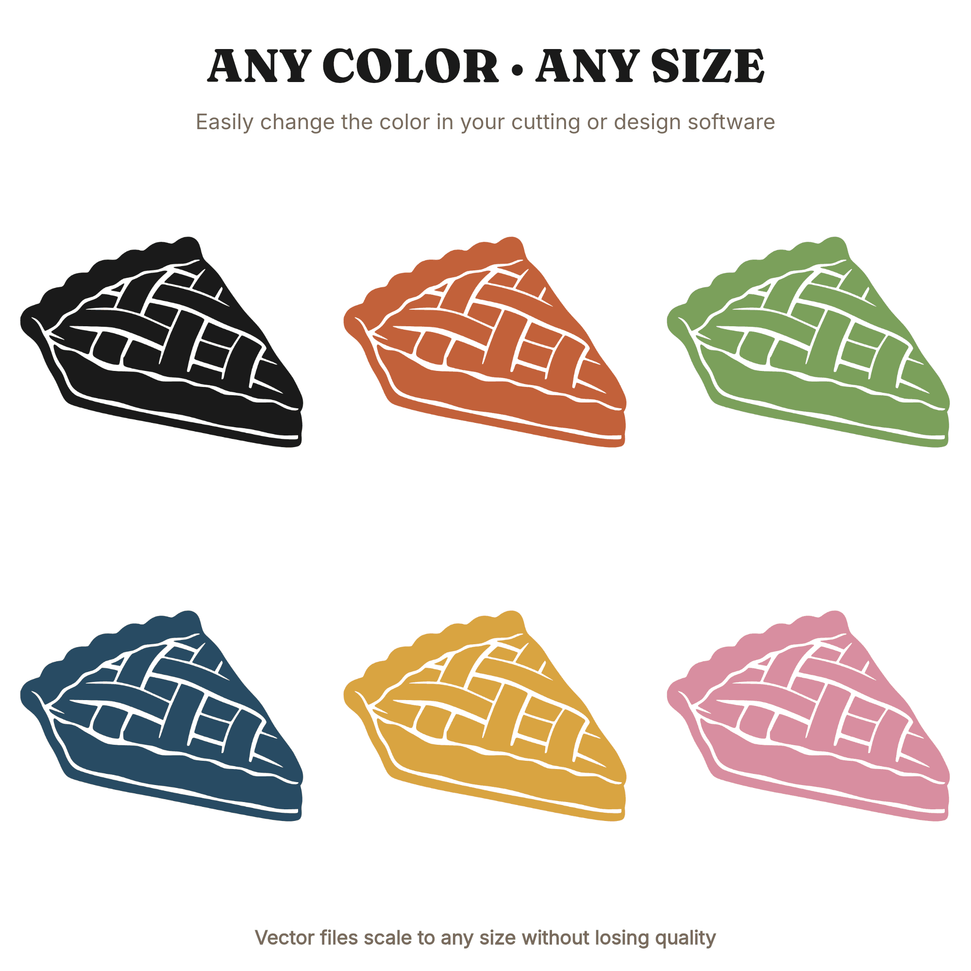Vintage Cherry Pie Slice SVG PNG, Lattice Crust Pie Cut File, Cottagecore Kitchen Decor Design — view 2