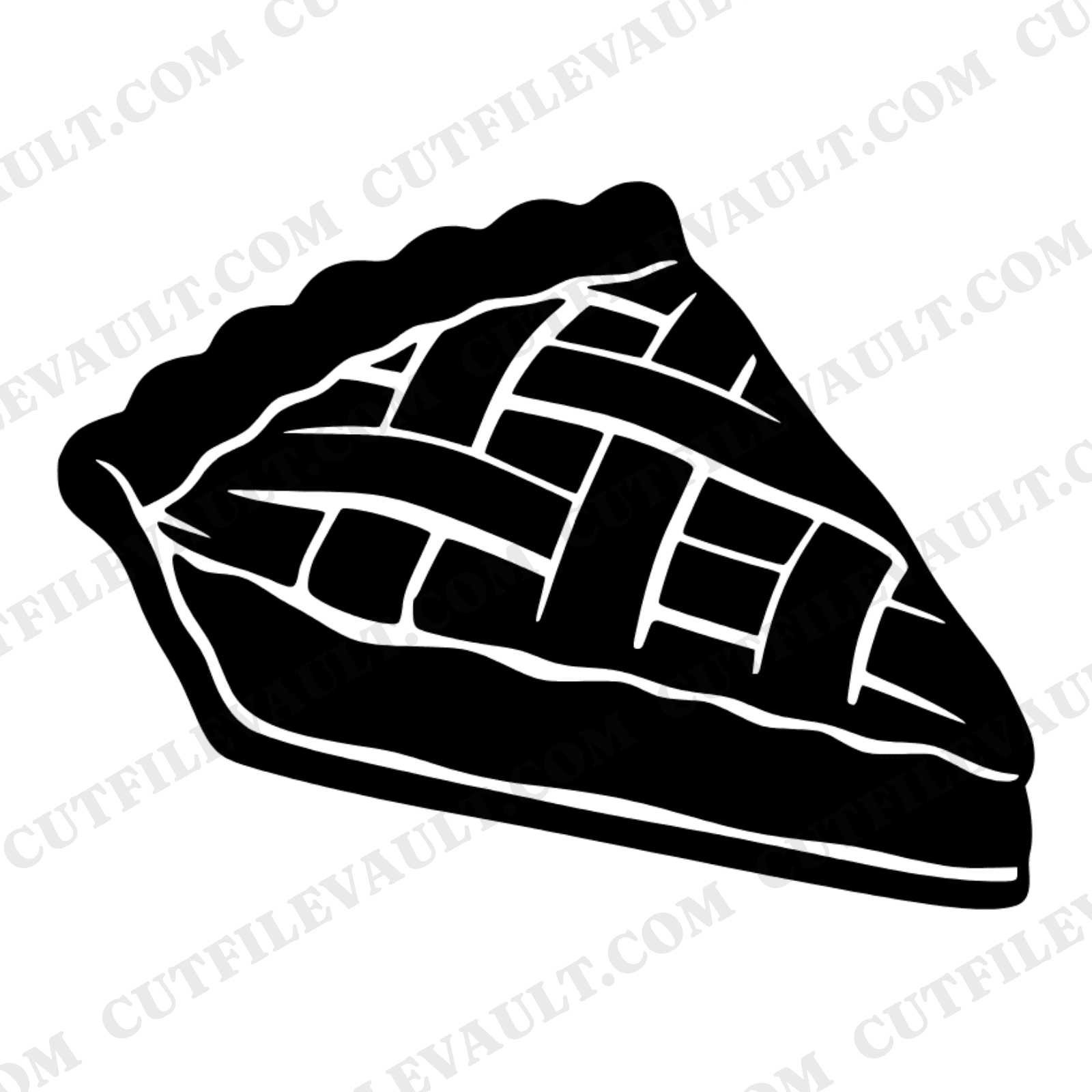 Vintage Cherry Pie Slice SVG PNG, Lattice Crust Pie Cut File, Cottagecore Kitchen Decor Design — view 1