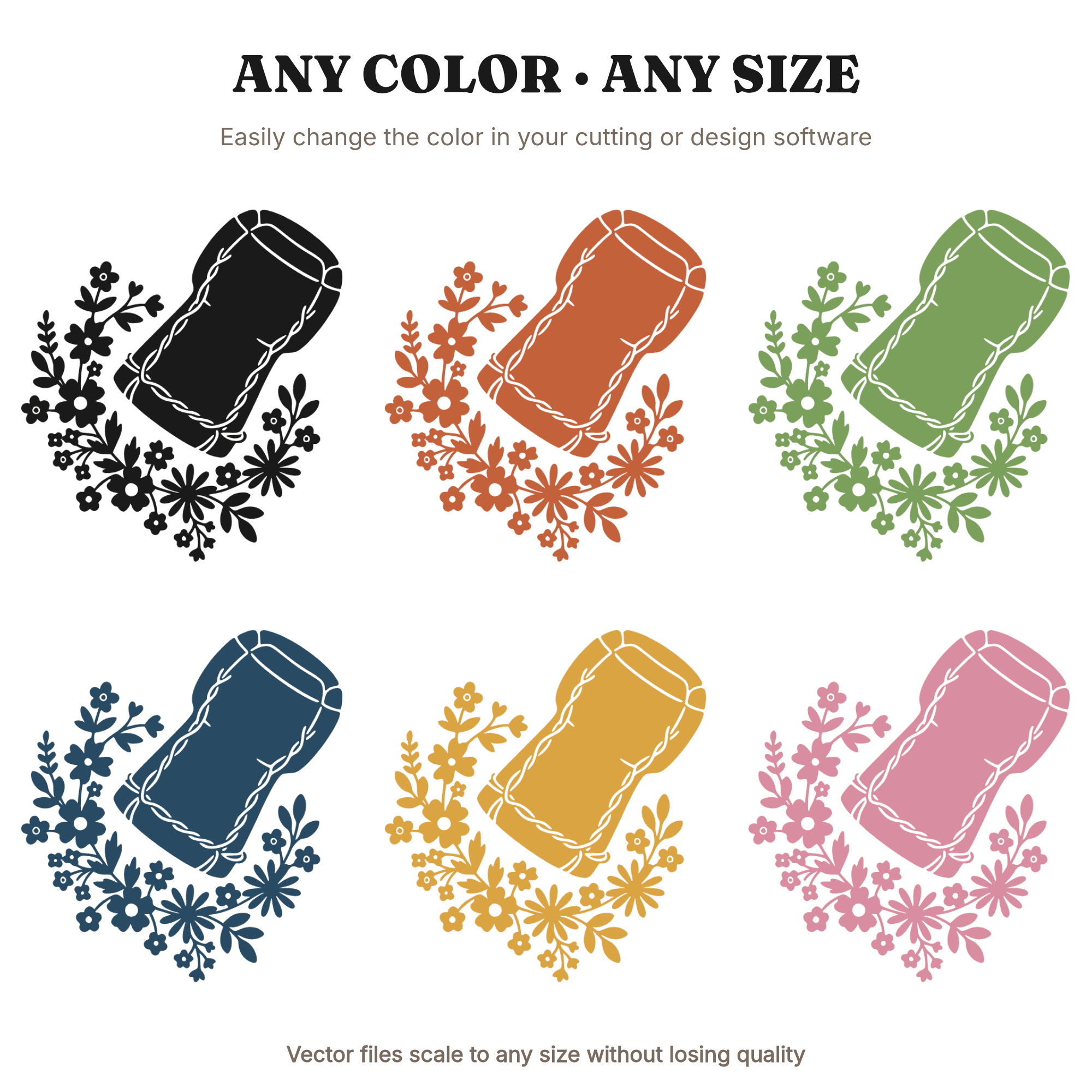 Champagne Cork Popping SVG PNG, Floral New Year's Eve Celebration Cut File, Cottagecore Party Decor — view 2