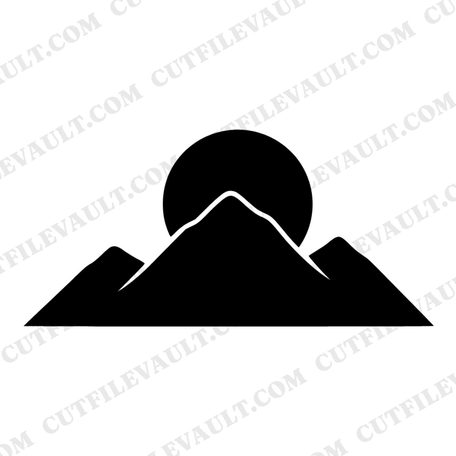 Autumn Equinox Boho Mountain Ridge Sunrise SVG PNG Cut File Mid Century Modern Fall Decor — view 1