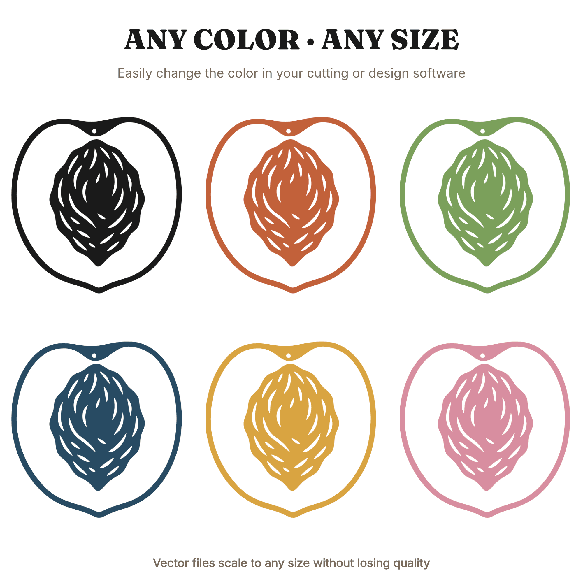 Peach Pit SVG PNG Organic Abstract Stone Fruit Silhouette Cut File for Cricut Summer Design — view 2