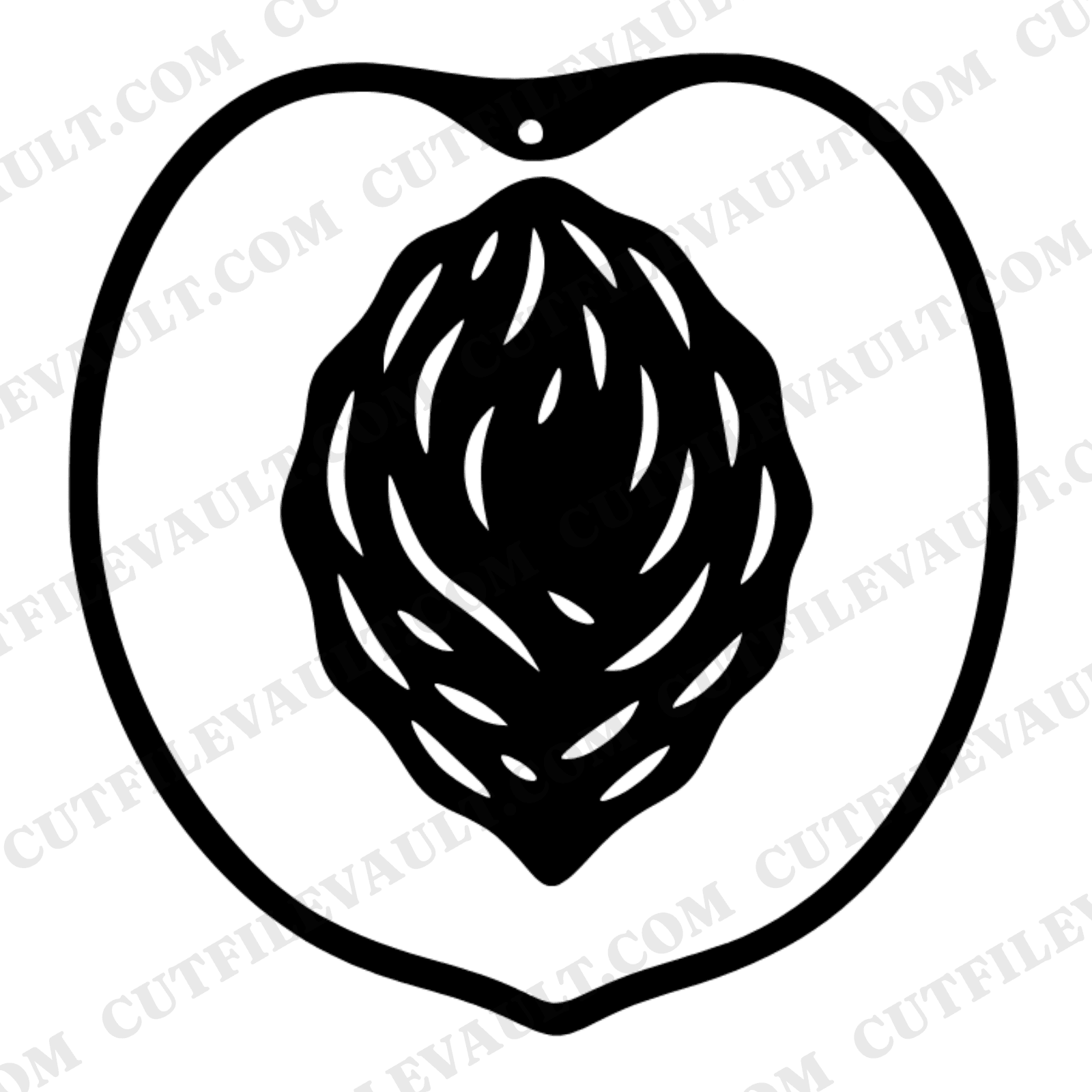 Peach Pit SVG PNG Organic Abstract Stone Fruit Silhouette Cut File for Cricut Summer Design — view 1
