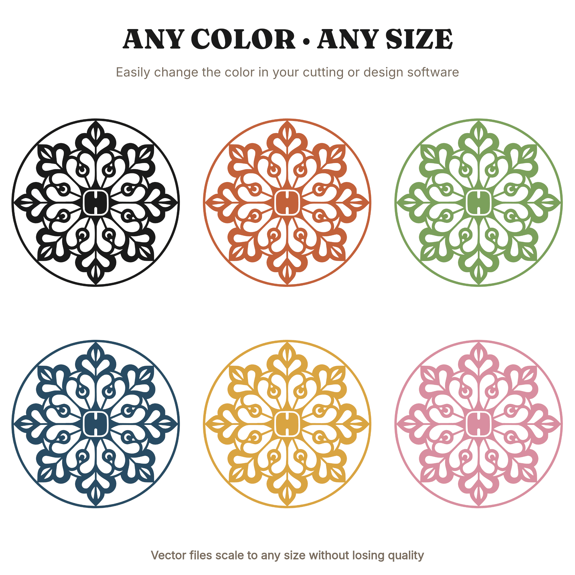 Springform Pan Mandala SVG PNG, Scandinavian Folk Art Cheesecake Baker Kitchen Cut File Design — view 2