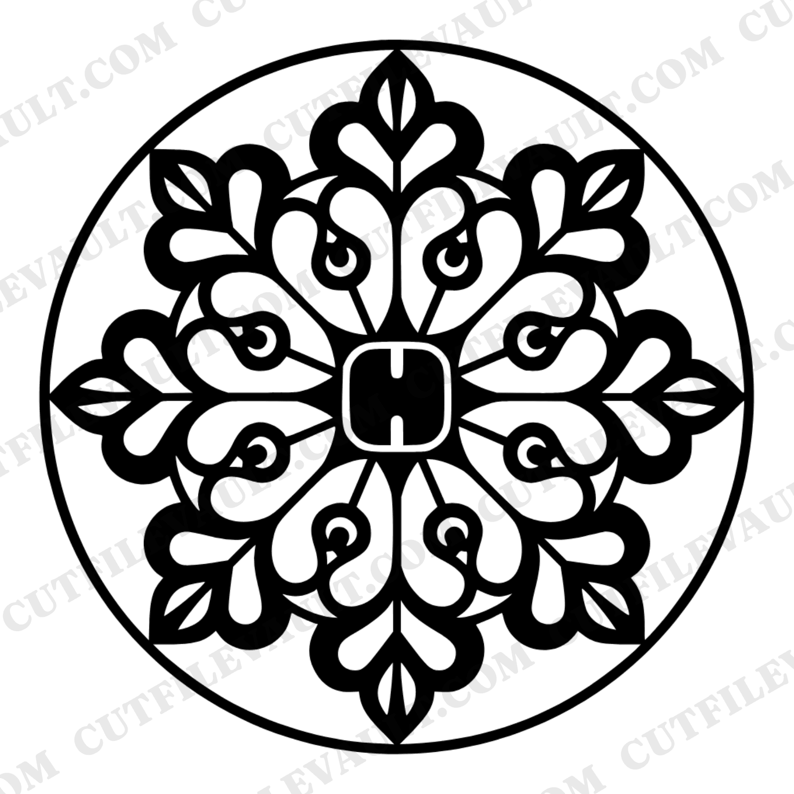 Springform Pan Mandala SVG PNG, Scandinavian Folk Art Cheesecake Baker Kitchen Cut File Design — view 1