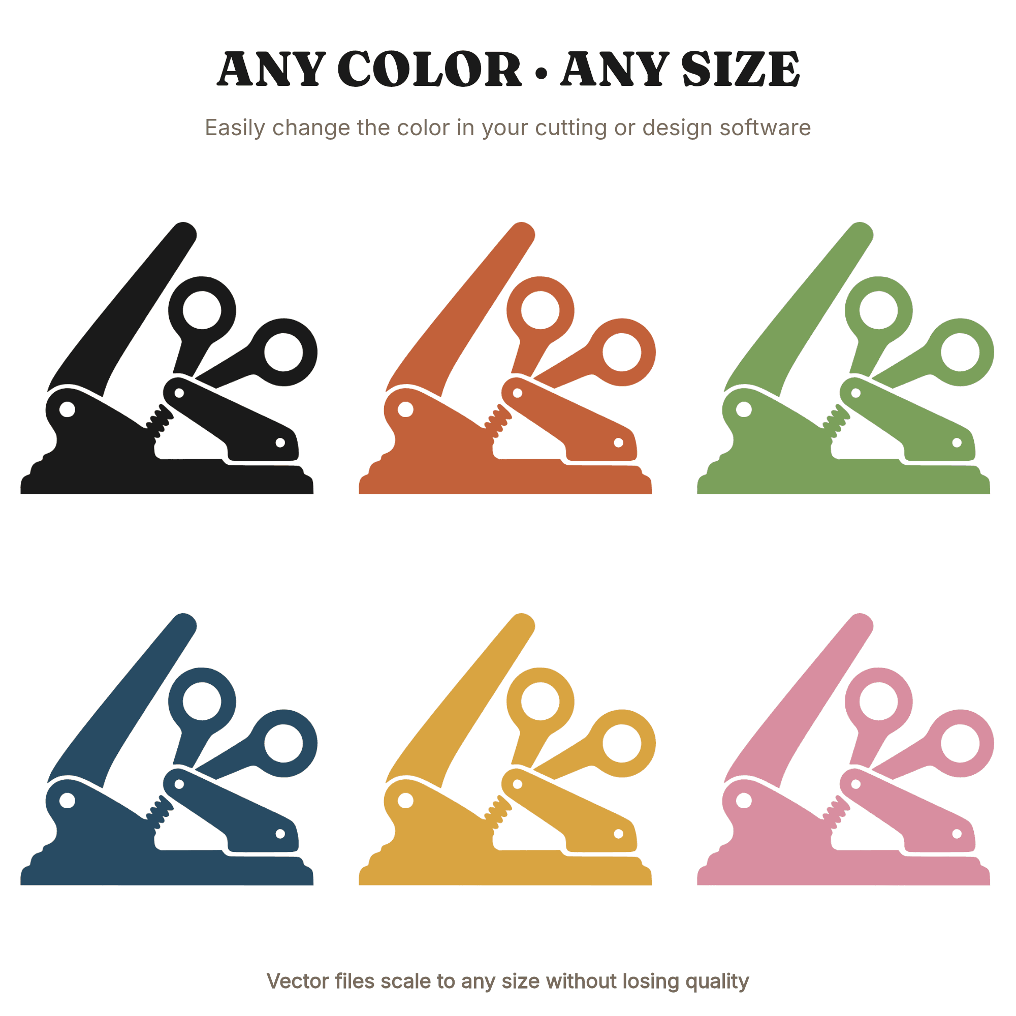 Vintage Three Hole Punch SVG PNG Silhouette Cut File Retro Office Supplies Back to School Cricut — view 2