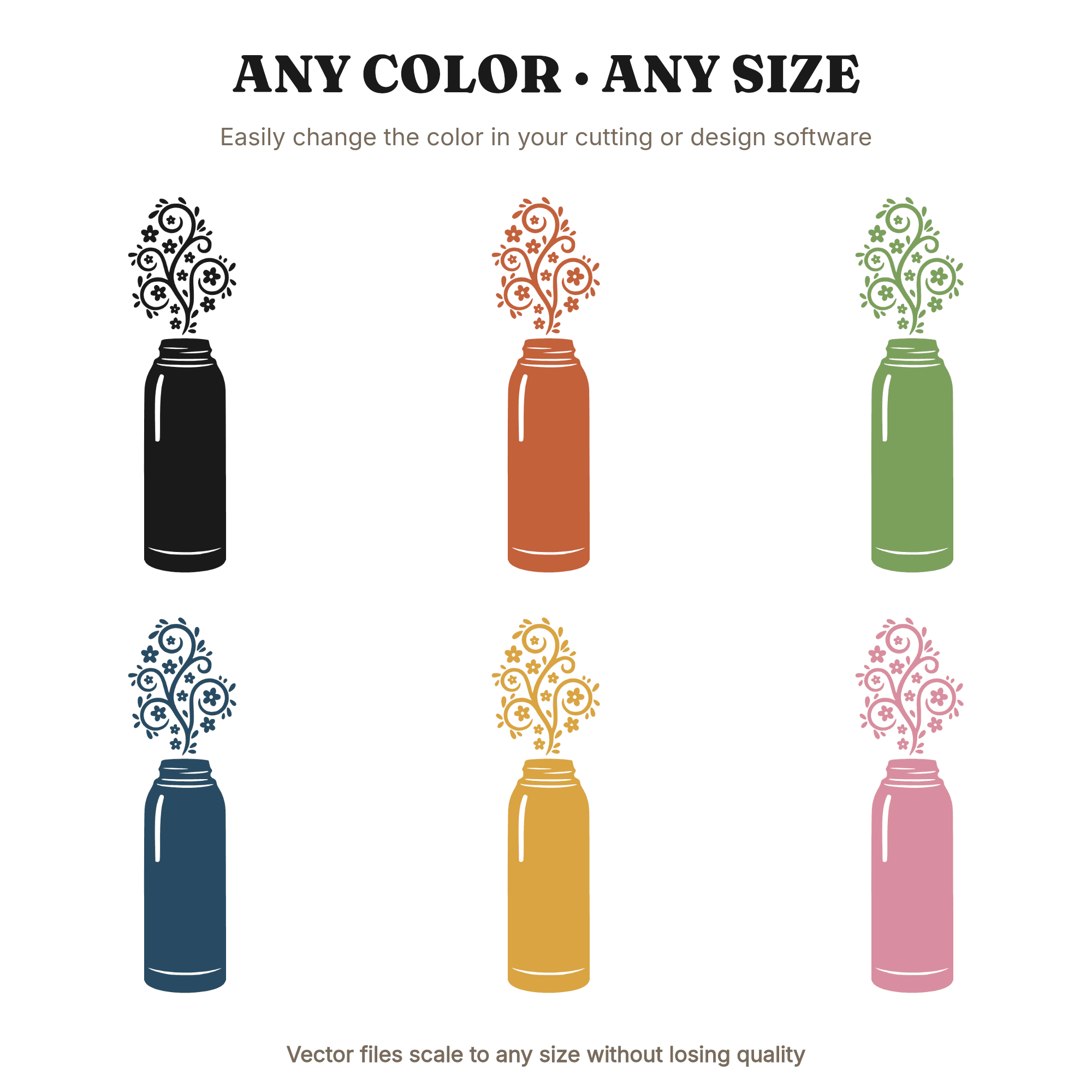 Autumn Thermos SVG PNG, Floral Steam Swirls Coffee Cup, Cottagecore Fall Pumpkin Spice Design — view 2