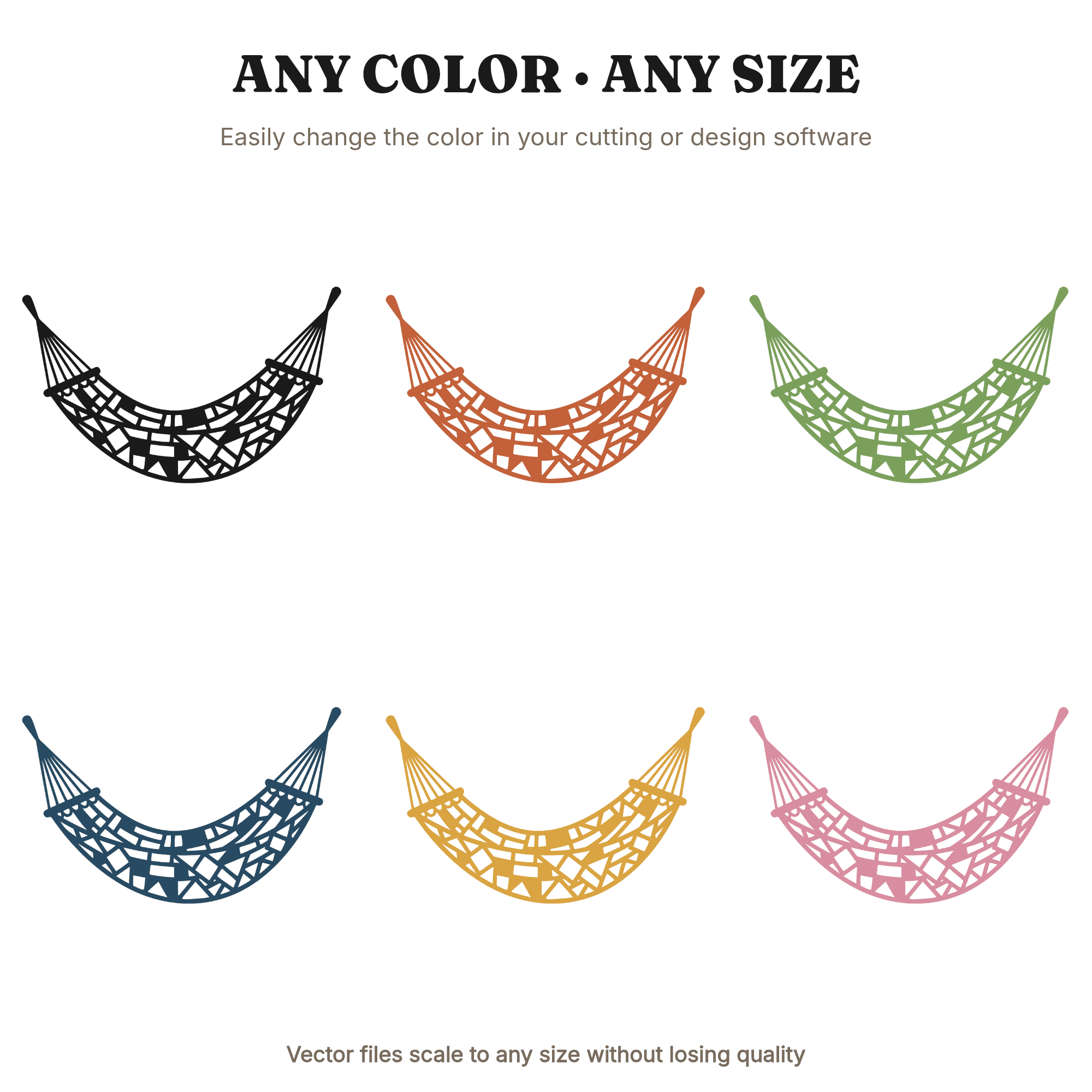National Hammock Day SVG PNG Stained Glass Hammock Cut File Scandinavian Line Art Summer Relax — view 2