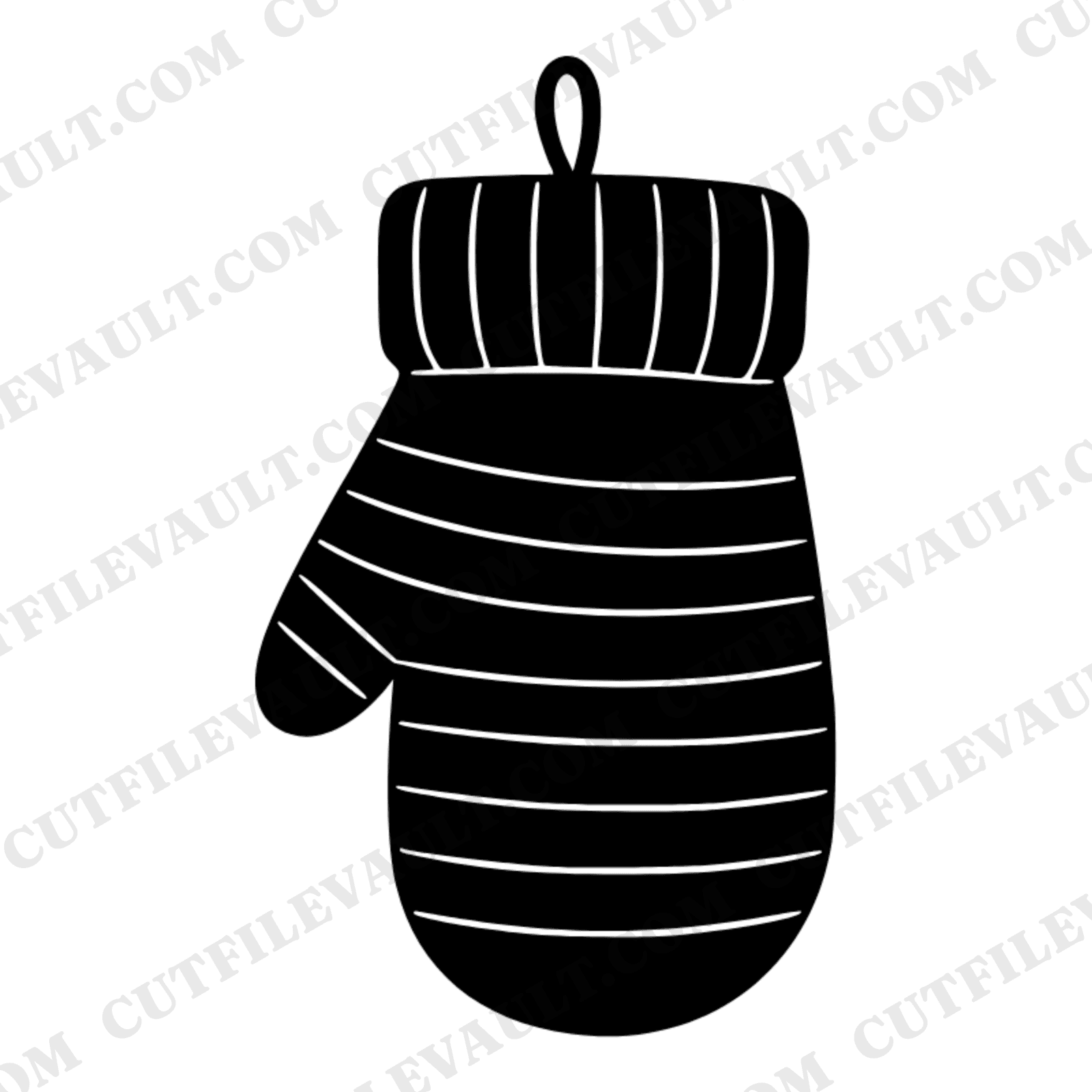 Nordic Knit Mitten SVG PNG, Scandinavian Folk Art Winter Mitten Cut File, Hygge Home Decor Design — view 1
