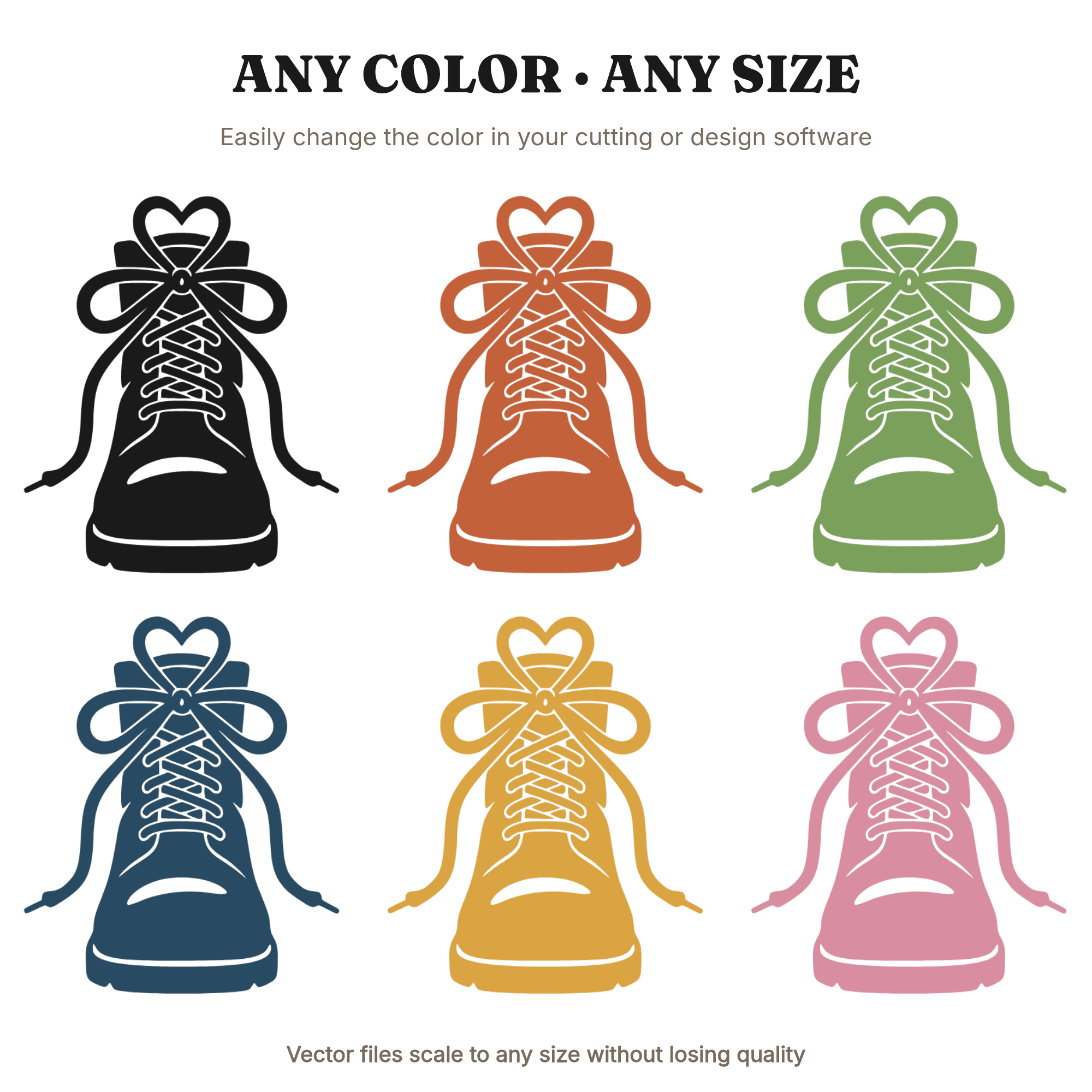 Labor Day Work Boot Heart SVG PNG, Boot Silhouette with Heart Laces Cut File for Cricut — view 2