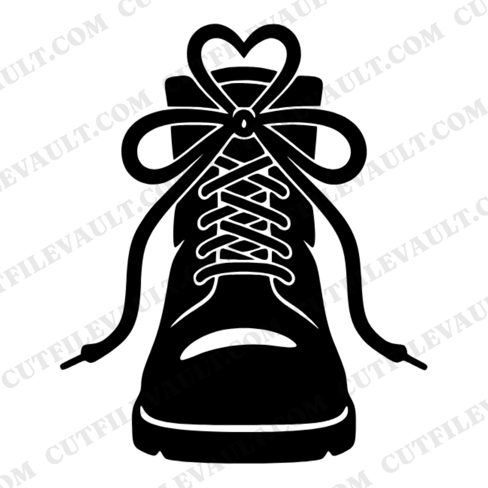 Labor Day Work Boot Heart SVG PNG, Boot Silhouette with Heart Laces Cut File for Cricut — view 1