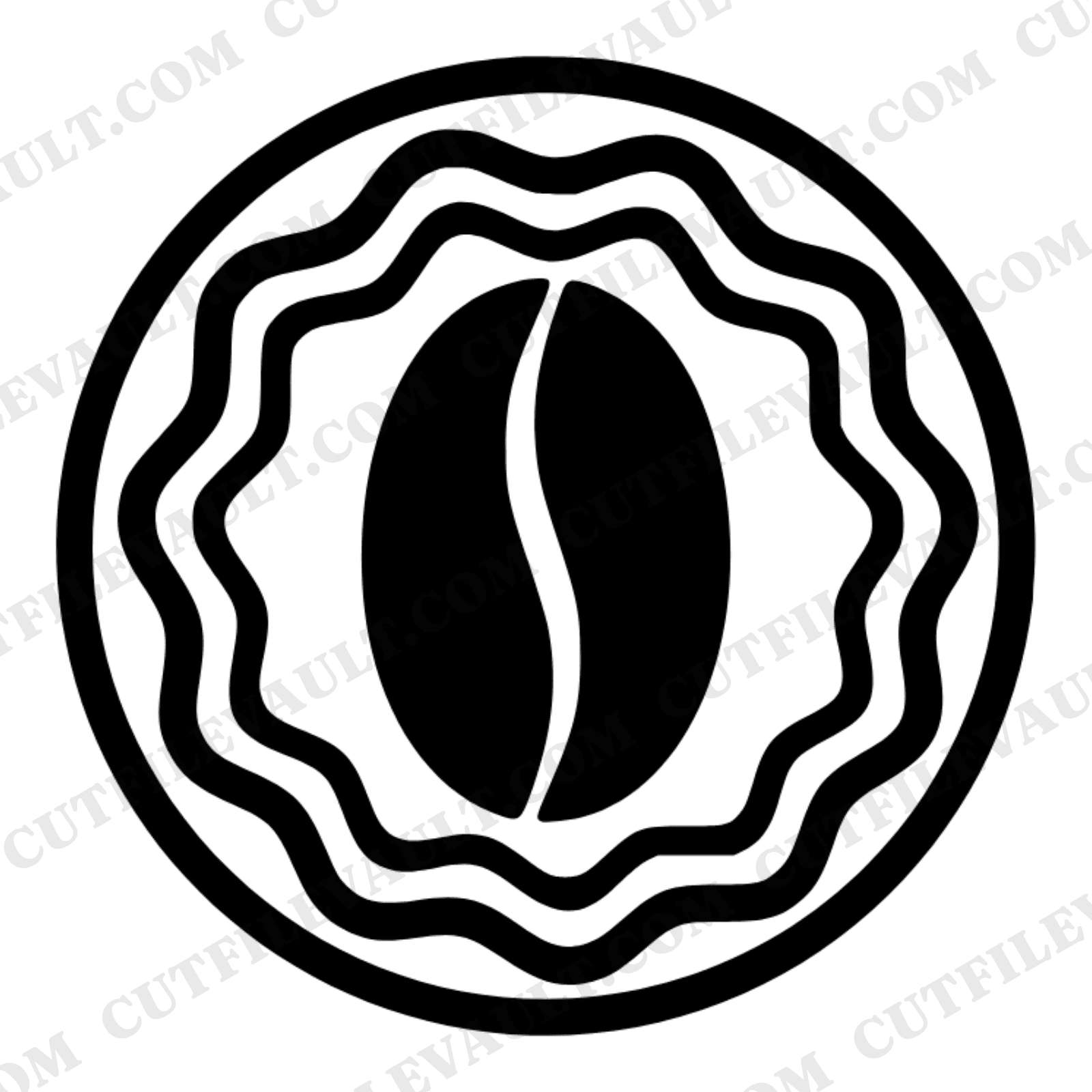 Retro Coffee Bean SVG PNG National Coffee Day 70s Groovy Emblem Cut File for Cricut Silhouette — view 1