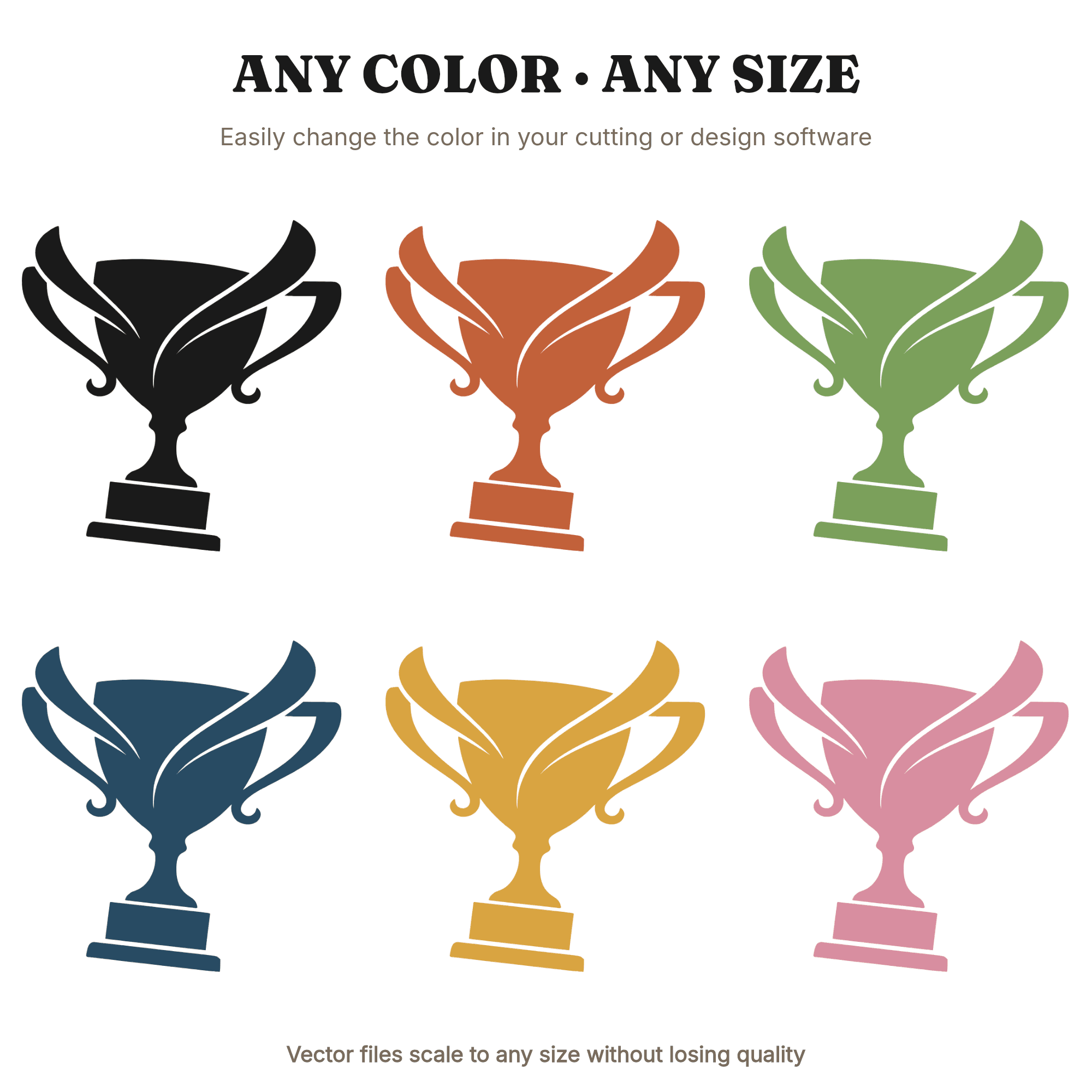 Labor Day Trophy SVG PNG, Champion Cup Tilted Forward, Victory Award Cut File for Cricut — view 2