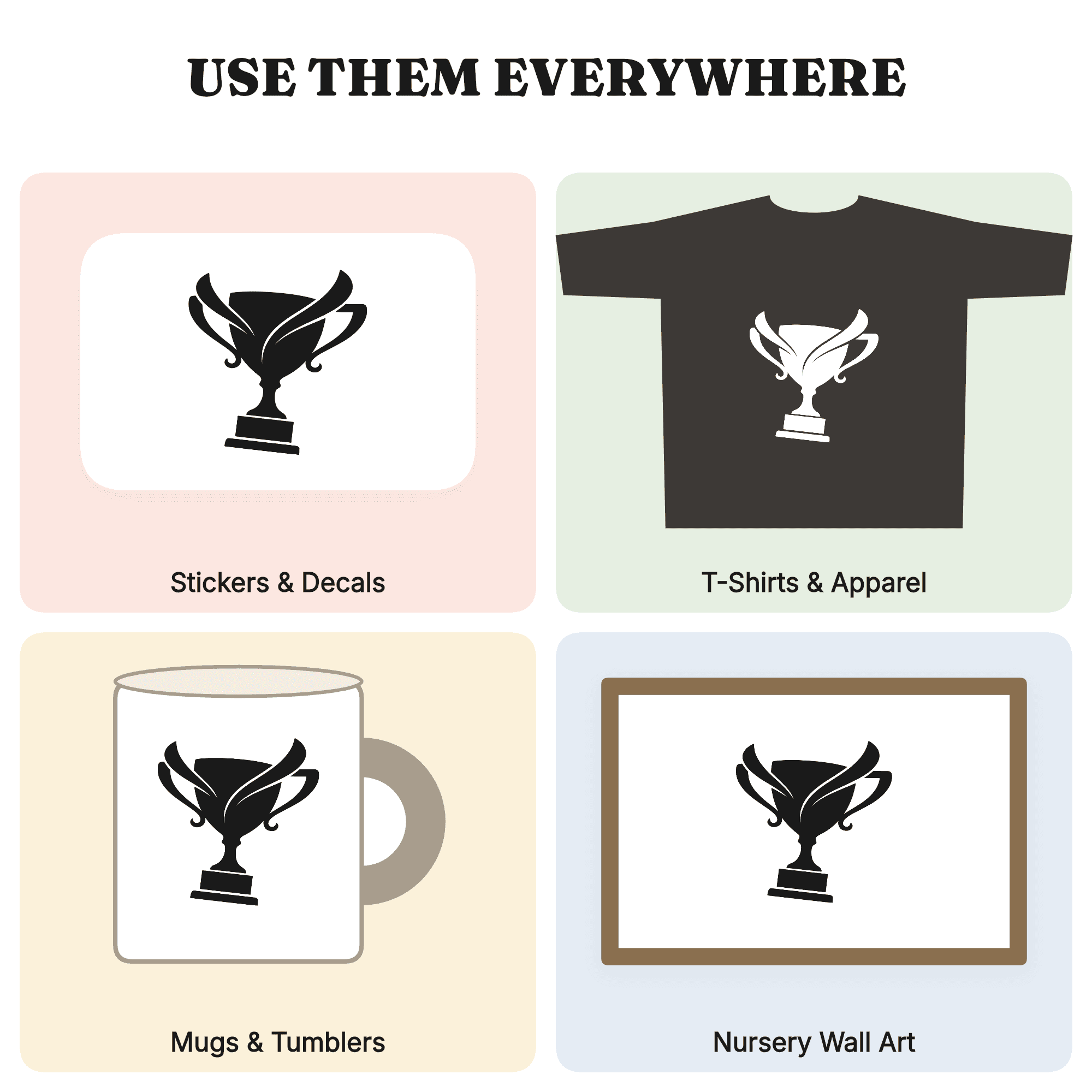 Labor Day Trophy SVG PNG, Champion Cup Tilted Forward, Victory Award Cut File for Cricut — view 3